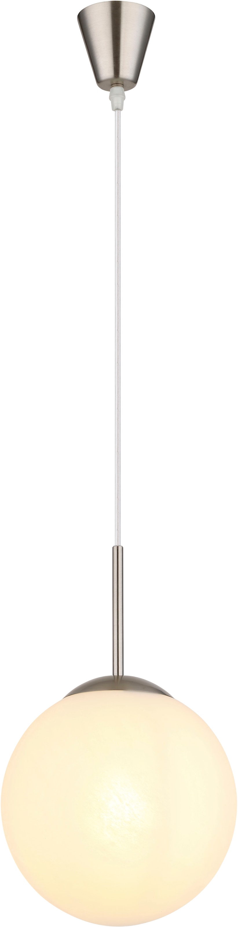NOWA Pendelleuchte »KOP«, 1 flammig, Leuchtmittel E27 | ohne Leuchtmittel, Hängeleuchte, Hängelampe, Glaskugel opal, alabaster Optik