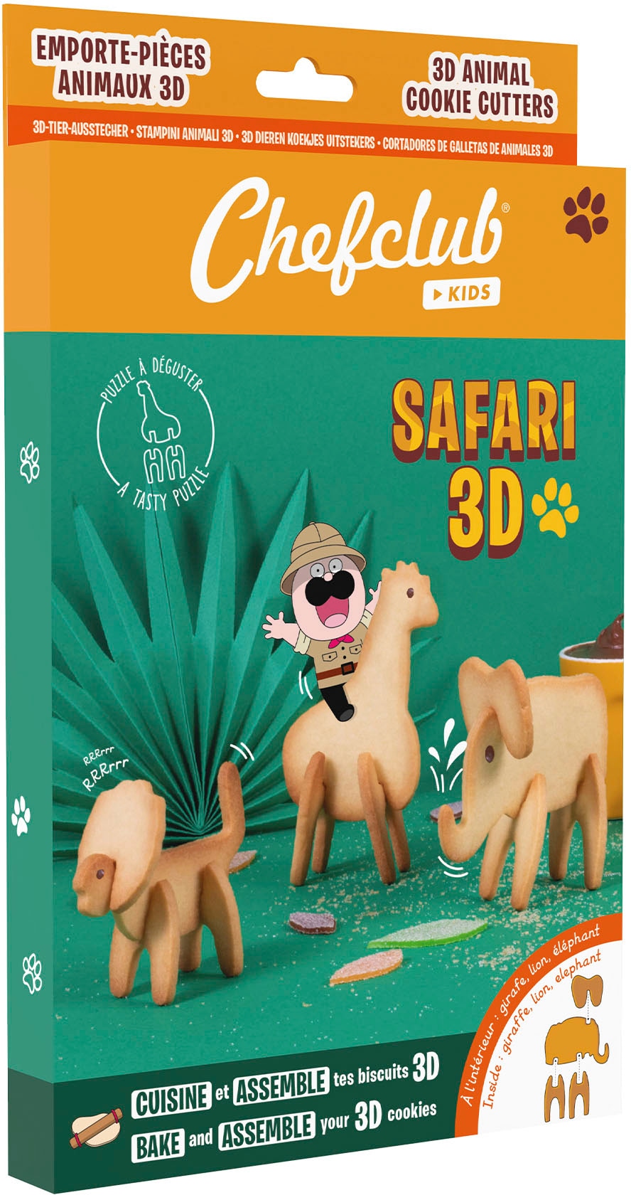 Chefclub Ausstechform »Keksausstecher Safari 3D«, Edelstahl, (Set, 8 St.)