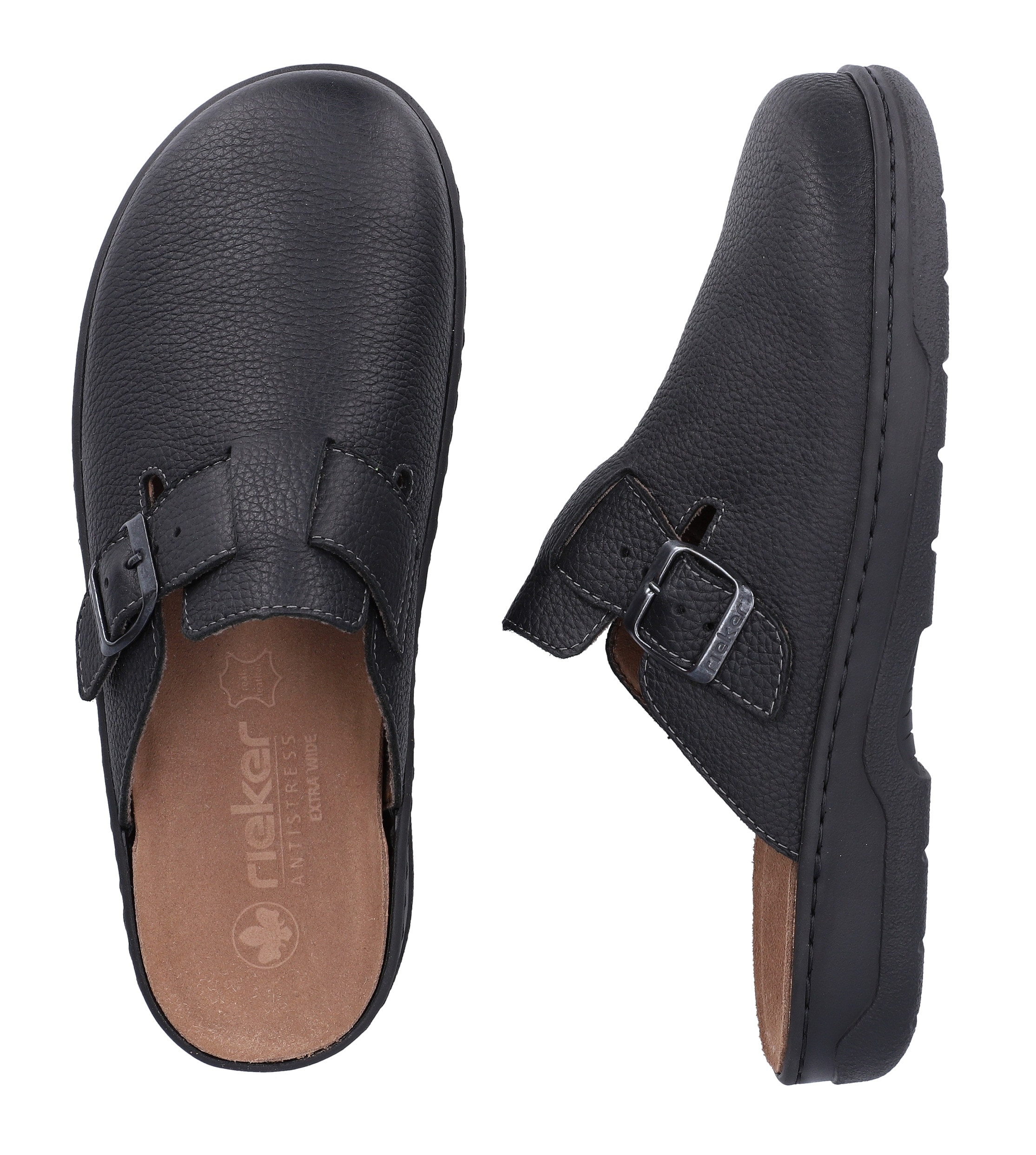 Rieker Clog  Pantolette, Schlupfschuh, Hausschuh mit herausnehmbarem Fußbett