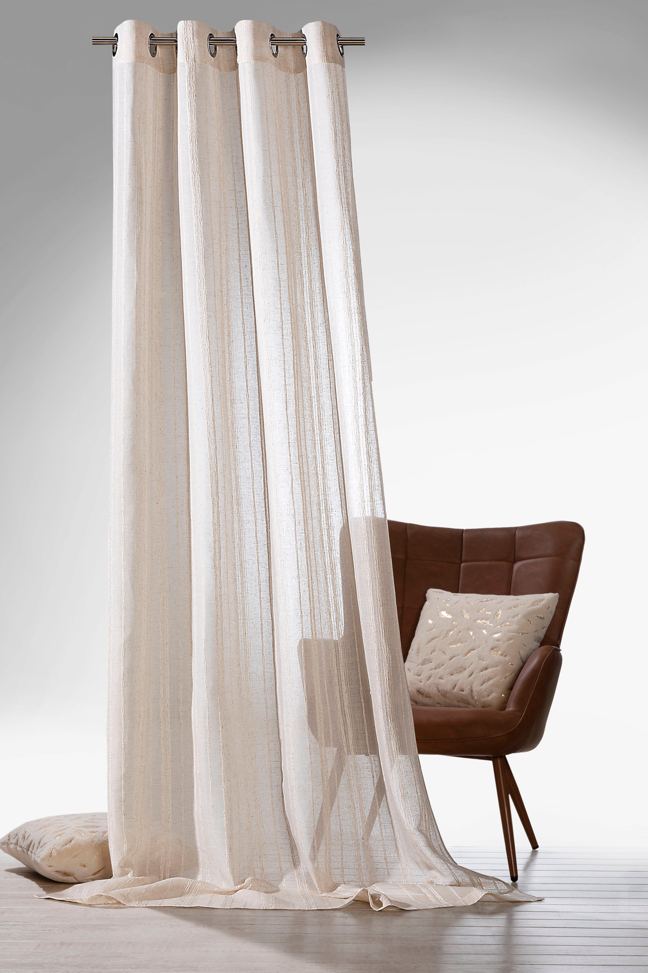 Weckbrodt Vorhang »Natural Linen«, (1 St.), Leinen-Optik, Längsstreifen, ha günstig online kaufen