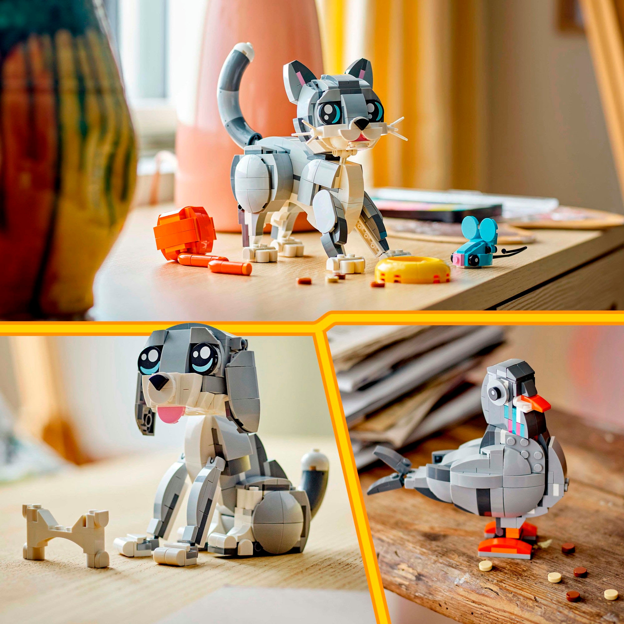 LEGO® Konstruktionsspielsteine »Graue Katze (31163), LEGO Creator«, (407 St.), Made in Europe