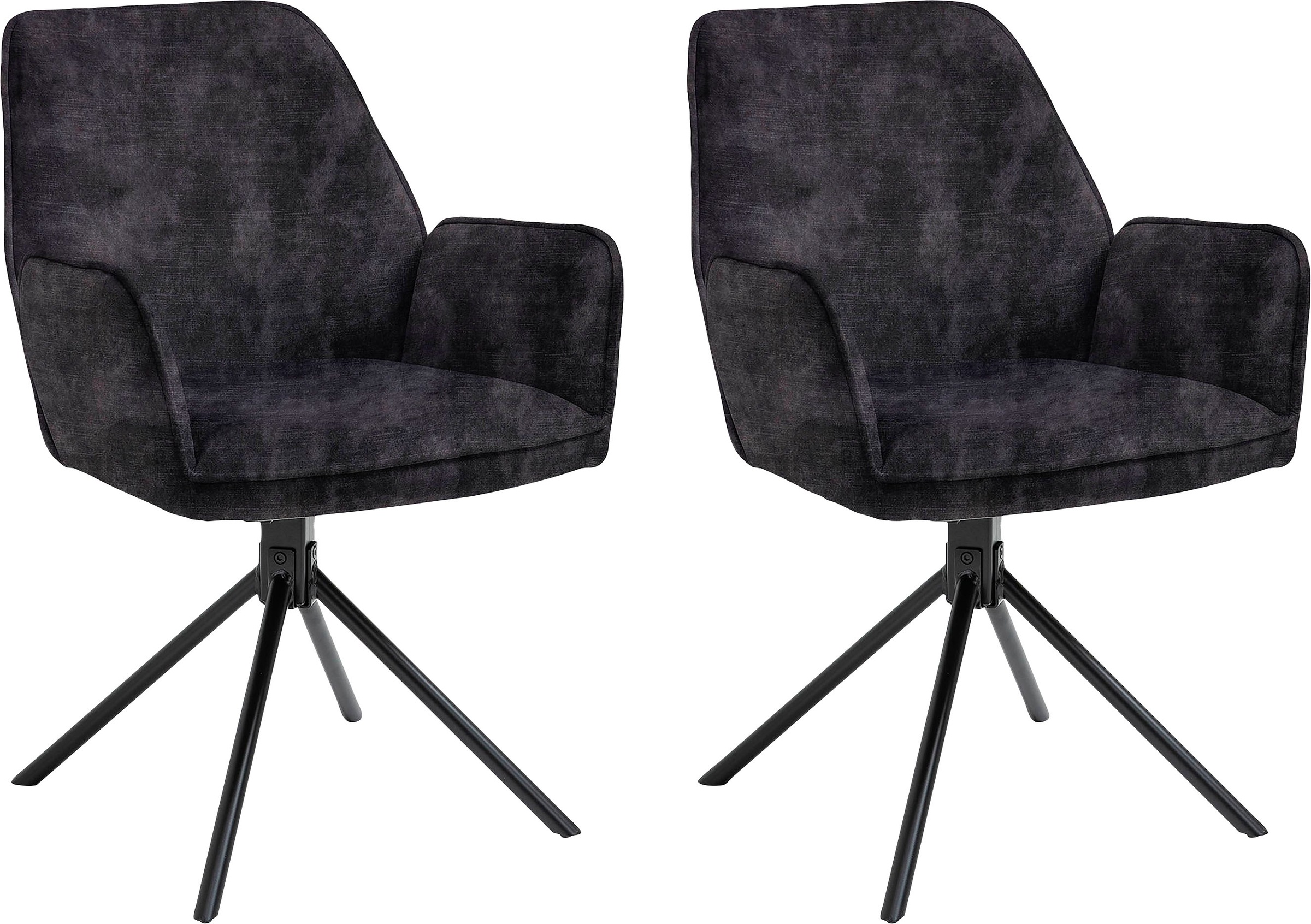 byLIVING Esszimmerstuhl »Blair«, (Set), 2 St., Samtstoff Velvet, 2er-Set, 360 Grad drehbar, gemütlicher Sessel, verschiedenen Stoffe