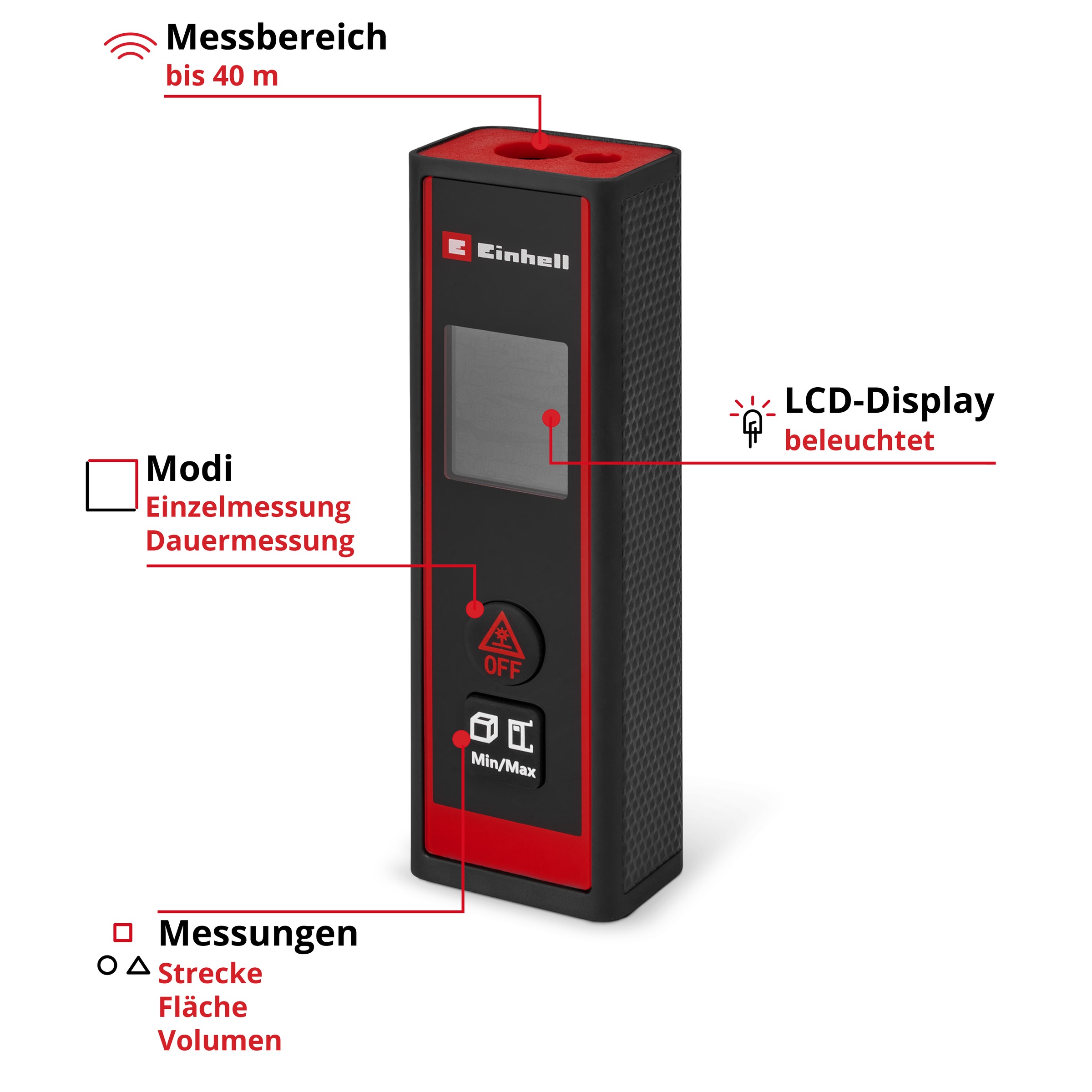 Einhell Lasermessgerät »Laser-Distanzmesser TC-LD 40 R«
