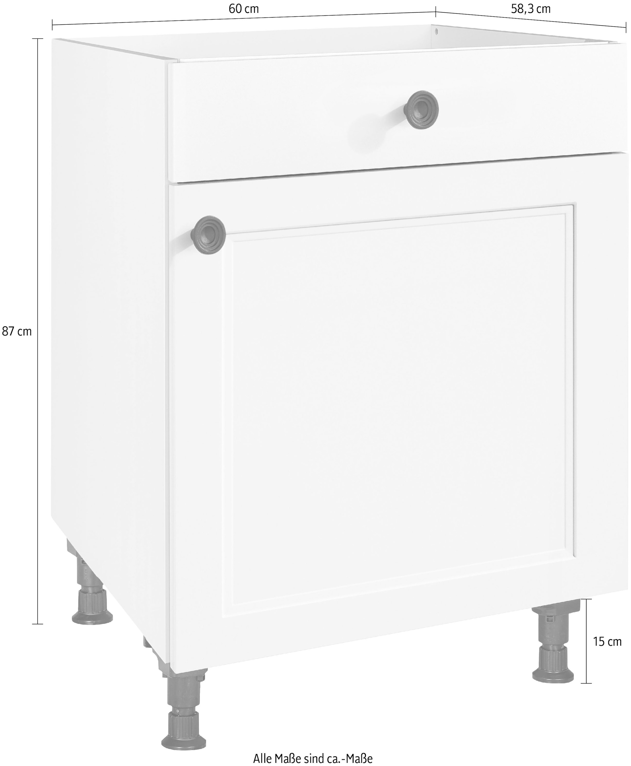 nobilia® Kochfeldumbauschrank »"Cascada", mit Schukasten und Tür, Ausrichtung wählbar«, vormontiert, Breite 60 cm