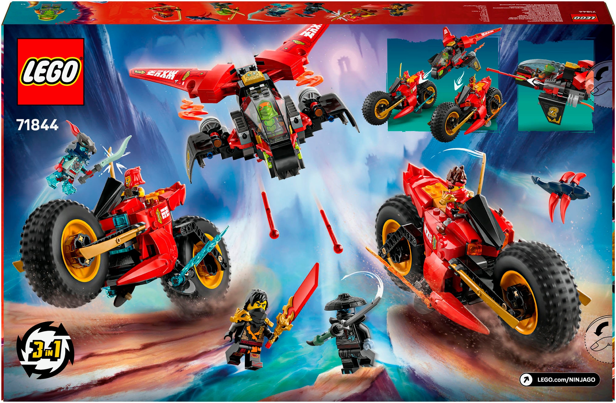 LEGO® Konstruktionsspielsteine »Ninja-Actionflitzer (71844), LEGO Ninjago«, (561 St.), Made in Europe