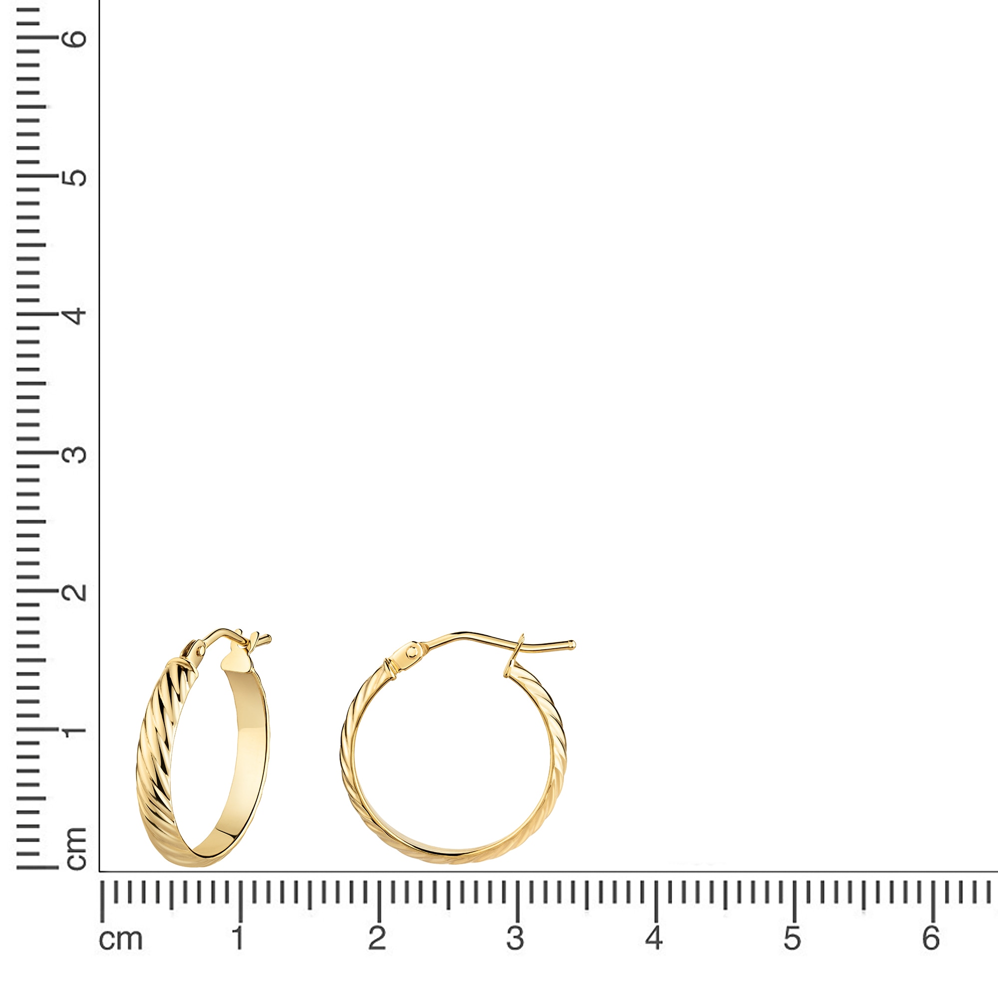 Fascination by Ellen K. Paar Creolen »375/- Gelbgold strukturiert Ø 17,5mm«