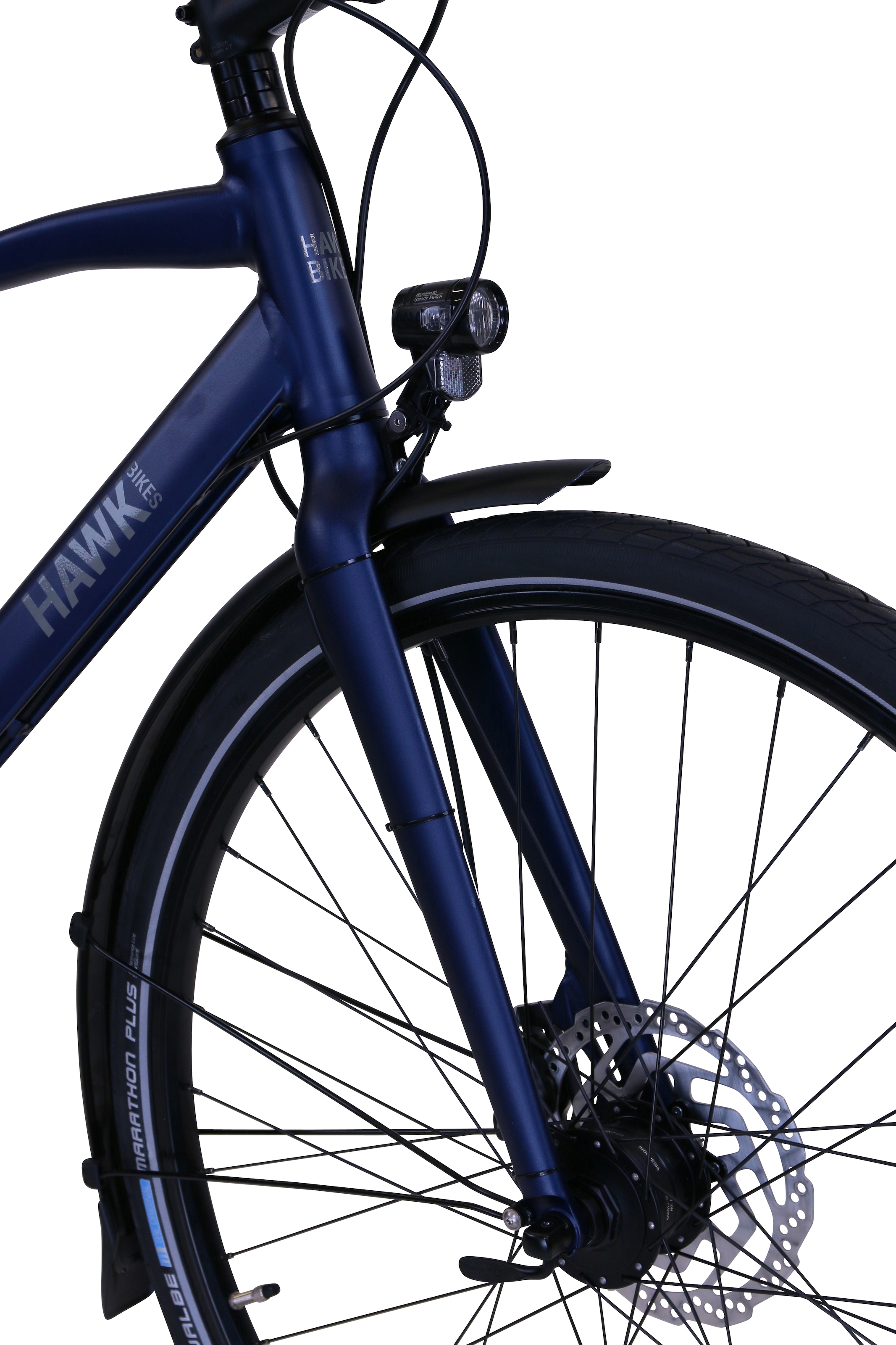 HAWK Bikes Trekkingrad »Trekking Gent Super Deluxe Plus Ocean Blue«, 8 Gang, Shimano, Nexus Schaltwerk, für Herren