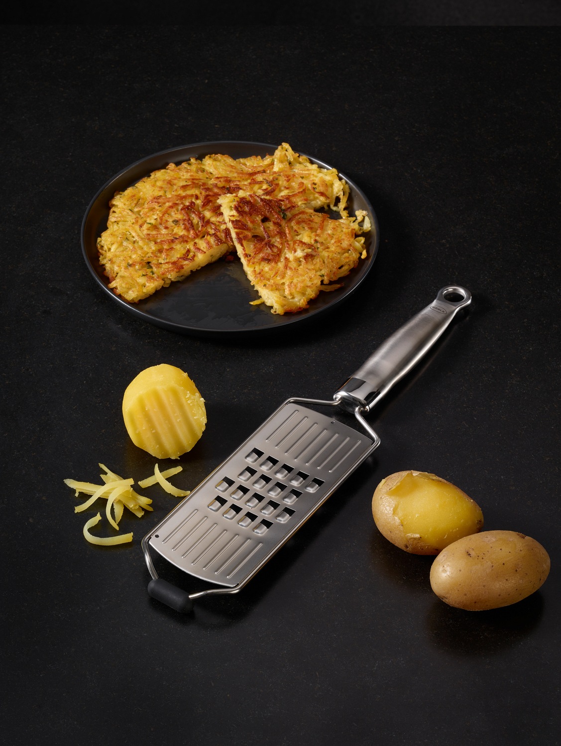 RÖSLE Küchenreibe, (1 St.), Grobreibe für Kartoffeln oder Käse, mit ergonomischem Griff