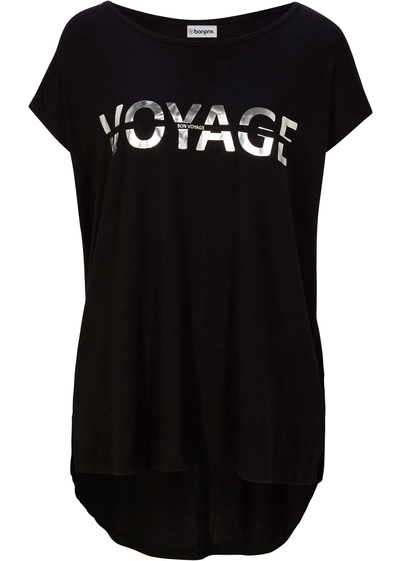 bonprix Longshirt lässiger Schnitt, Kurzarm, mit Metallic-Druck
