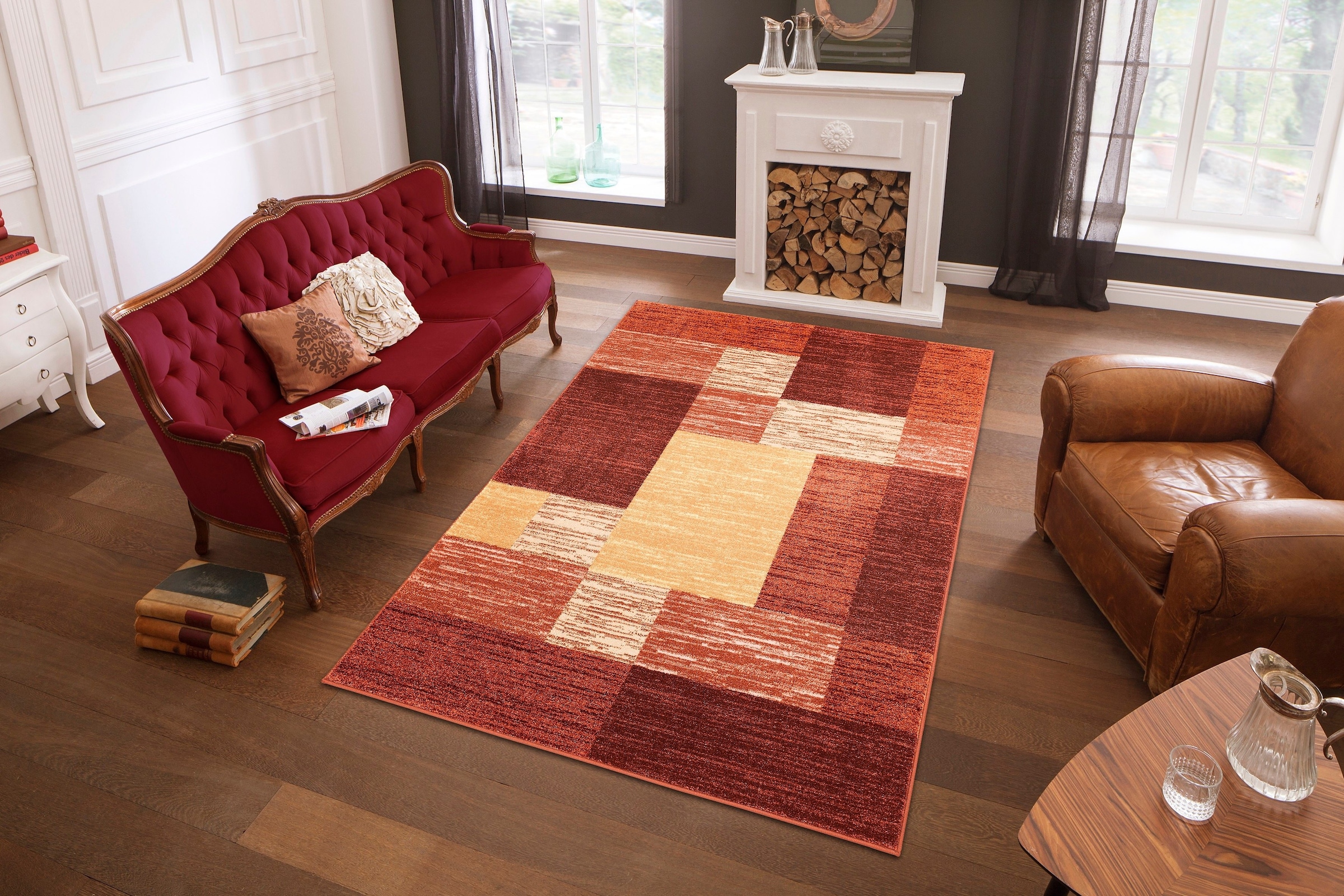 2. Bild von my home Teppich »Melvin«, rechteckig, schön weich, flacher Teppich Karo-Muster
