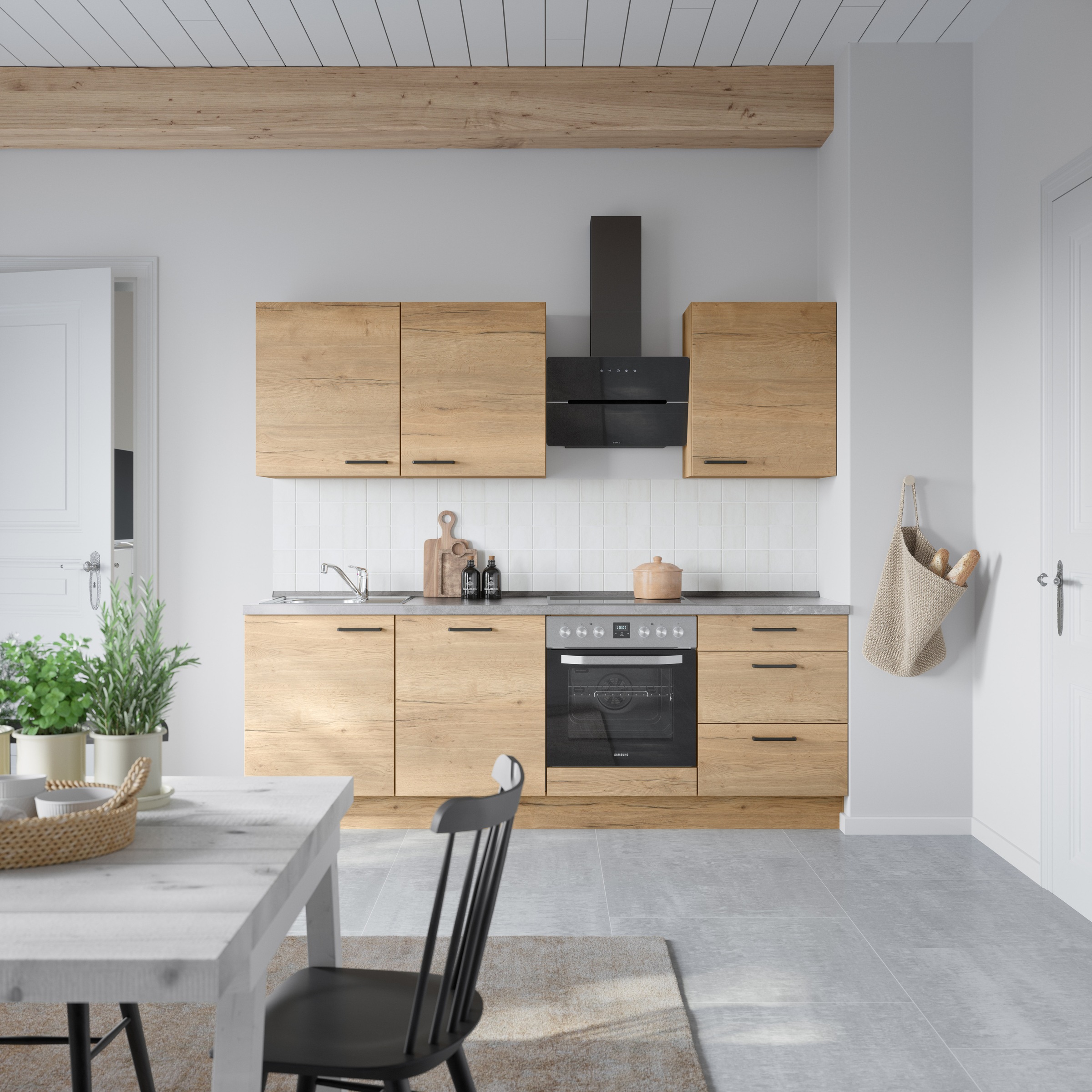 nobilia® Küchenzeile »"Structura II"«, vormontiert, Ausrichtung wählbar, Breite 240 cm, wahlw. mit E-Geräten