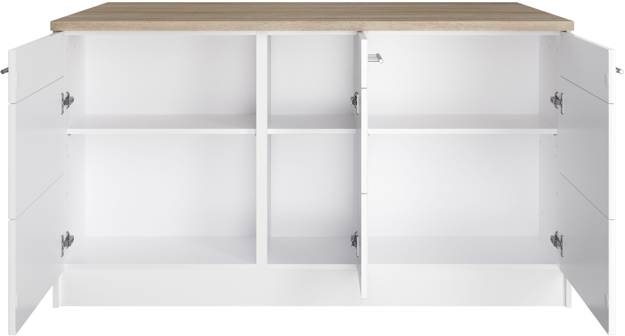 KOCHSTATION Kücheninsel »KS-Wien«, Breite 153 cm, MDF-Fronten, Flaschenregal
