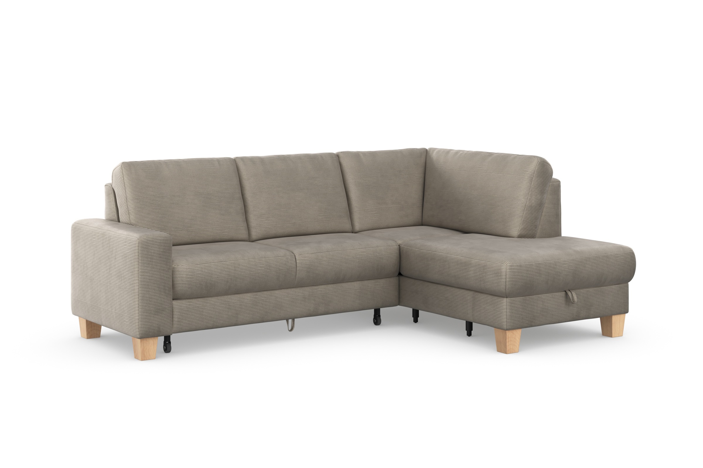 Home affaire Ecksofa »Summer L-Form«, mit Ottomane, wahlweise mit Bettfunktion und Bettkasten, Cord-Bezug