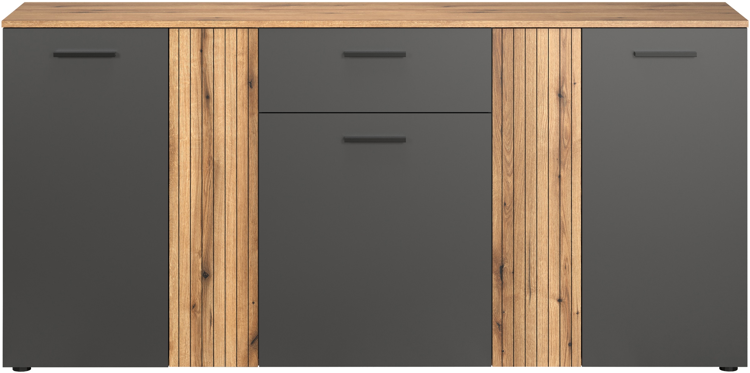 INOSIGN Kommode »Estepona«, Sideboard mit anpassbaren Türen mit Rillen-Optik