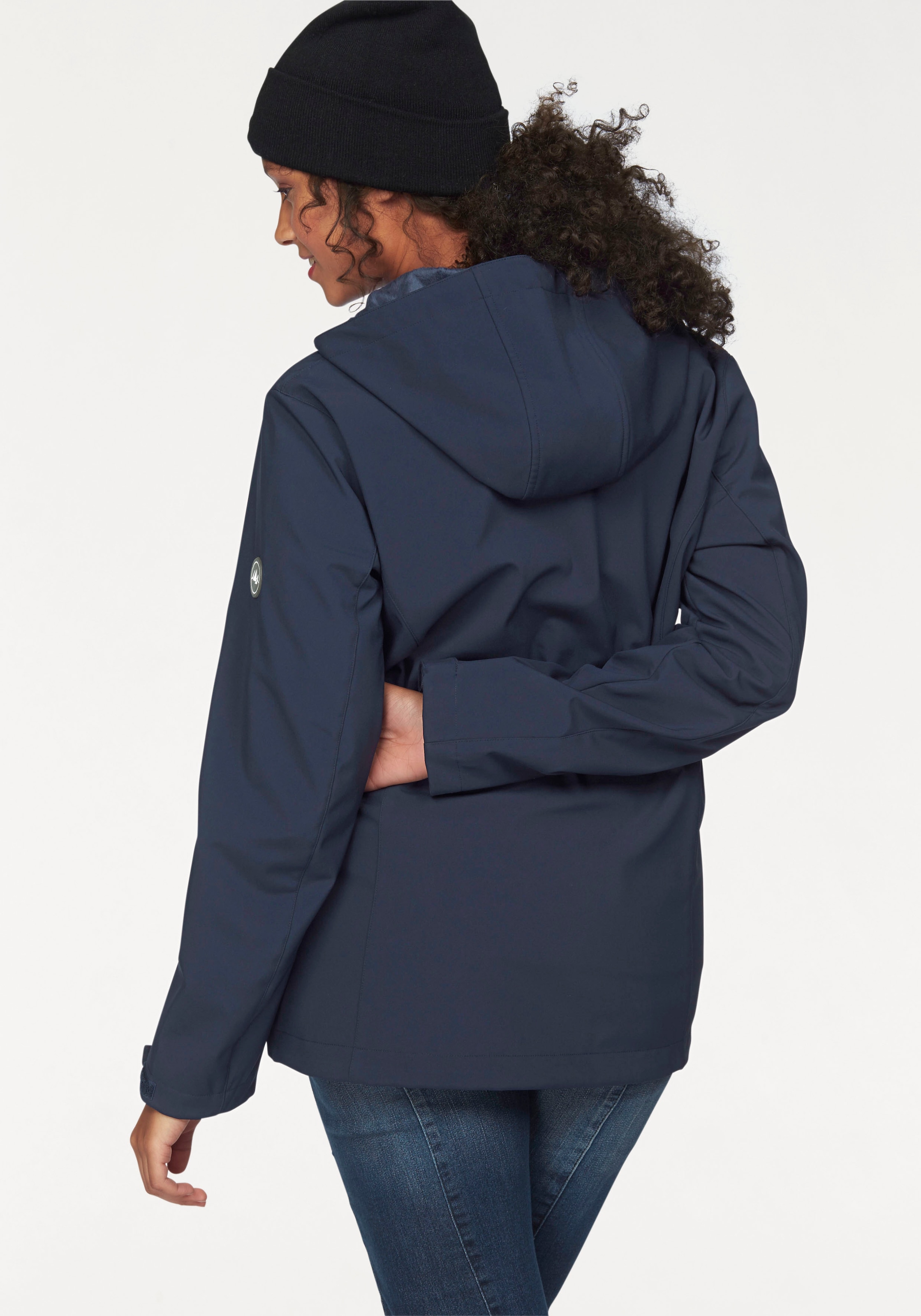 elastischem aus Softshelljacke, Funktionsmaterial Kapuze, Polarino mit bestellen Online-Shop im