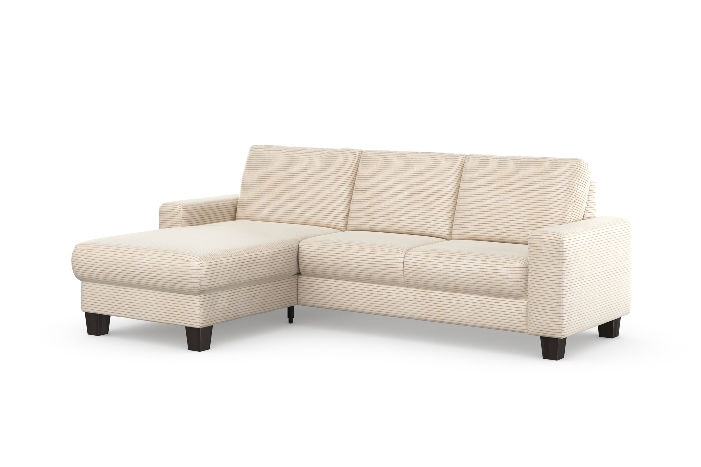 Home affaire Ecksofa »Summer L-Form«, mit Recamiere, mit oder ohne Bettfunktion und Bettkasten, Cord-Bezug