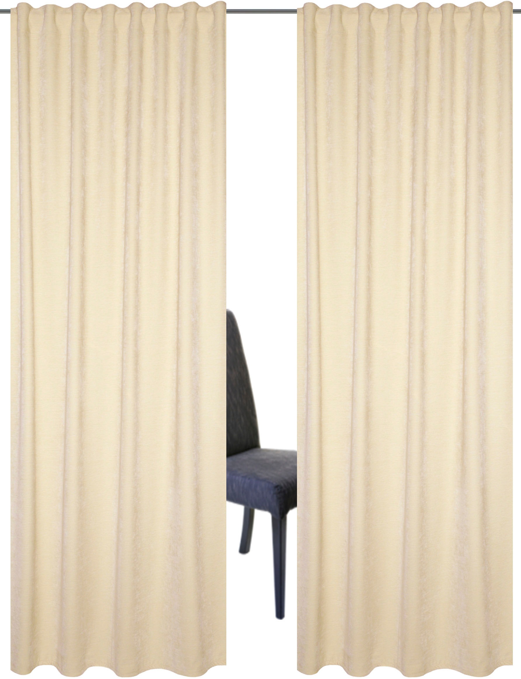 Home Basics Vorhang »WOLLY«, (2 St.), 2er Pack Thermochenille Uni WOLLY günstig online kaufen