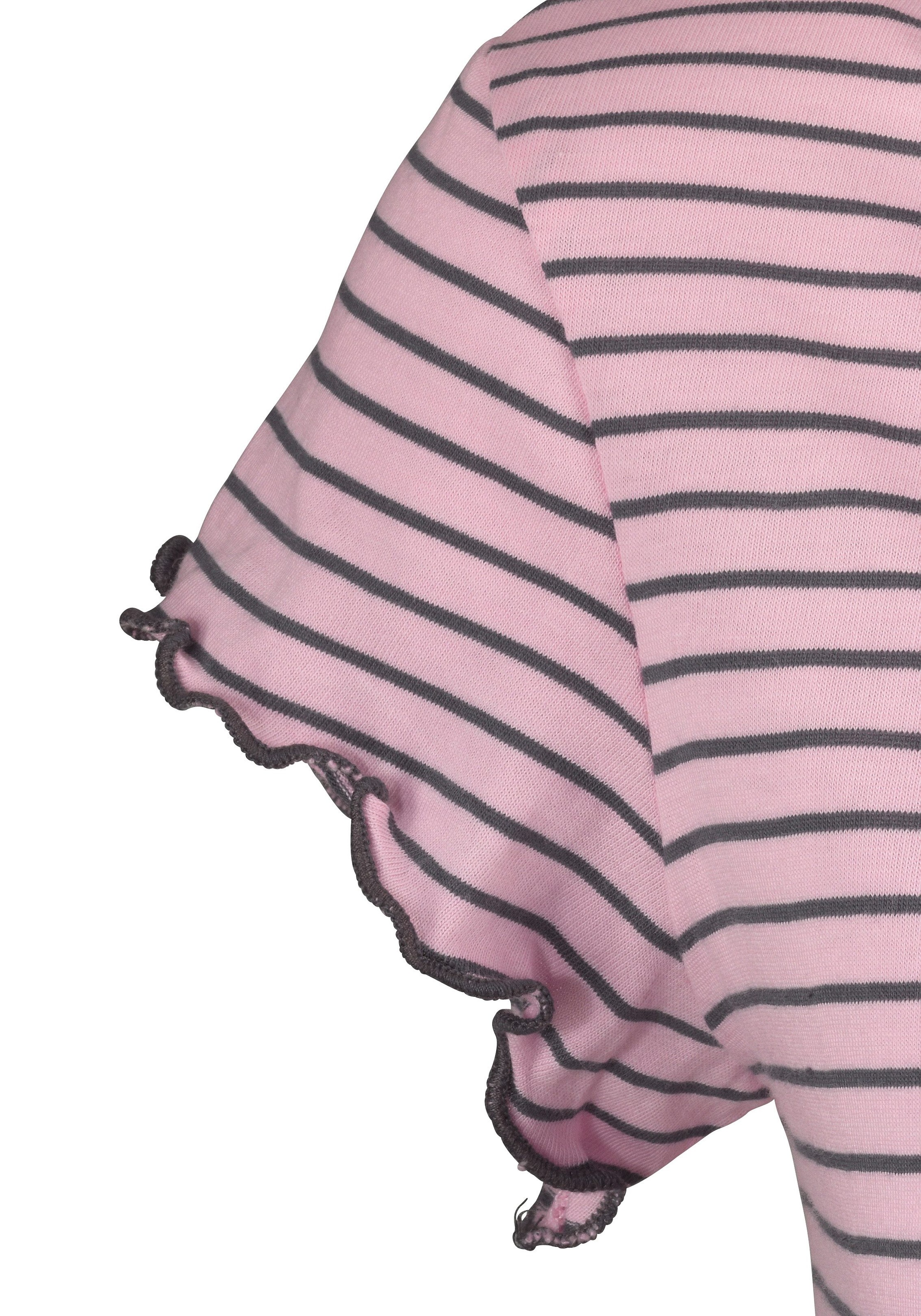 H.I.S Nachthemd in süßem Streifenlook mit Kräuselrändern