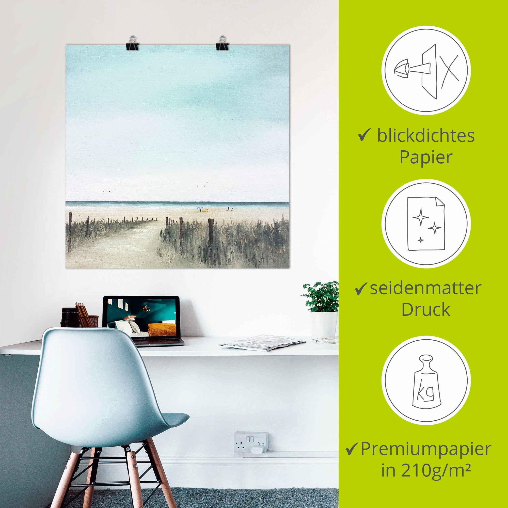 Artland Wandbild »Sonniger Morgen II« Strand 1 Stk. tlg. als Leinwandbild, Poster in verschied. Größen