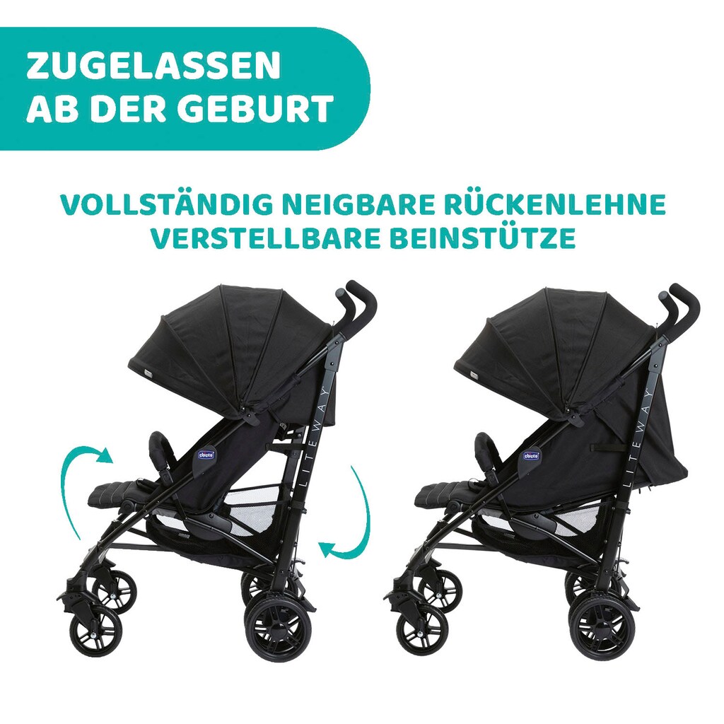 Chicco Sportbuggy »Lite Way4, Jet Black«, 22 kg