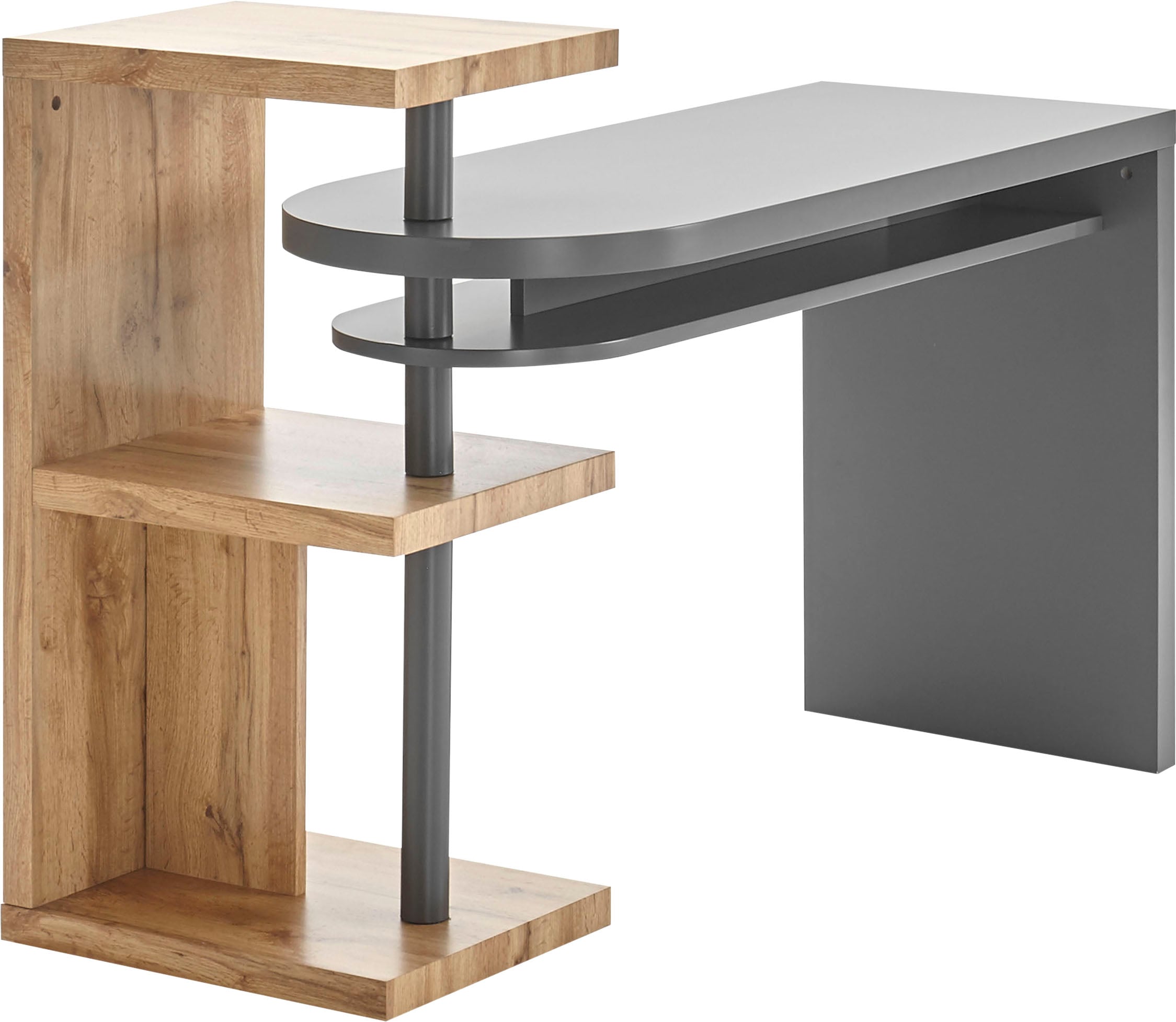 MCA furniture Schreibtisch »Moura«, schwenkbar, Tischplatte weiß mit bestellen cm Breite Regalelment 145 online hochglanz