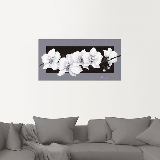 Artland Wandbild »Weiße Orchideen auf grau«, Blumen, (1 St.), als Alubild,  Leinwandbild, Wandaufkleber oder Poster in versch. Größen auf Raten  bestellen