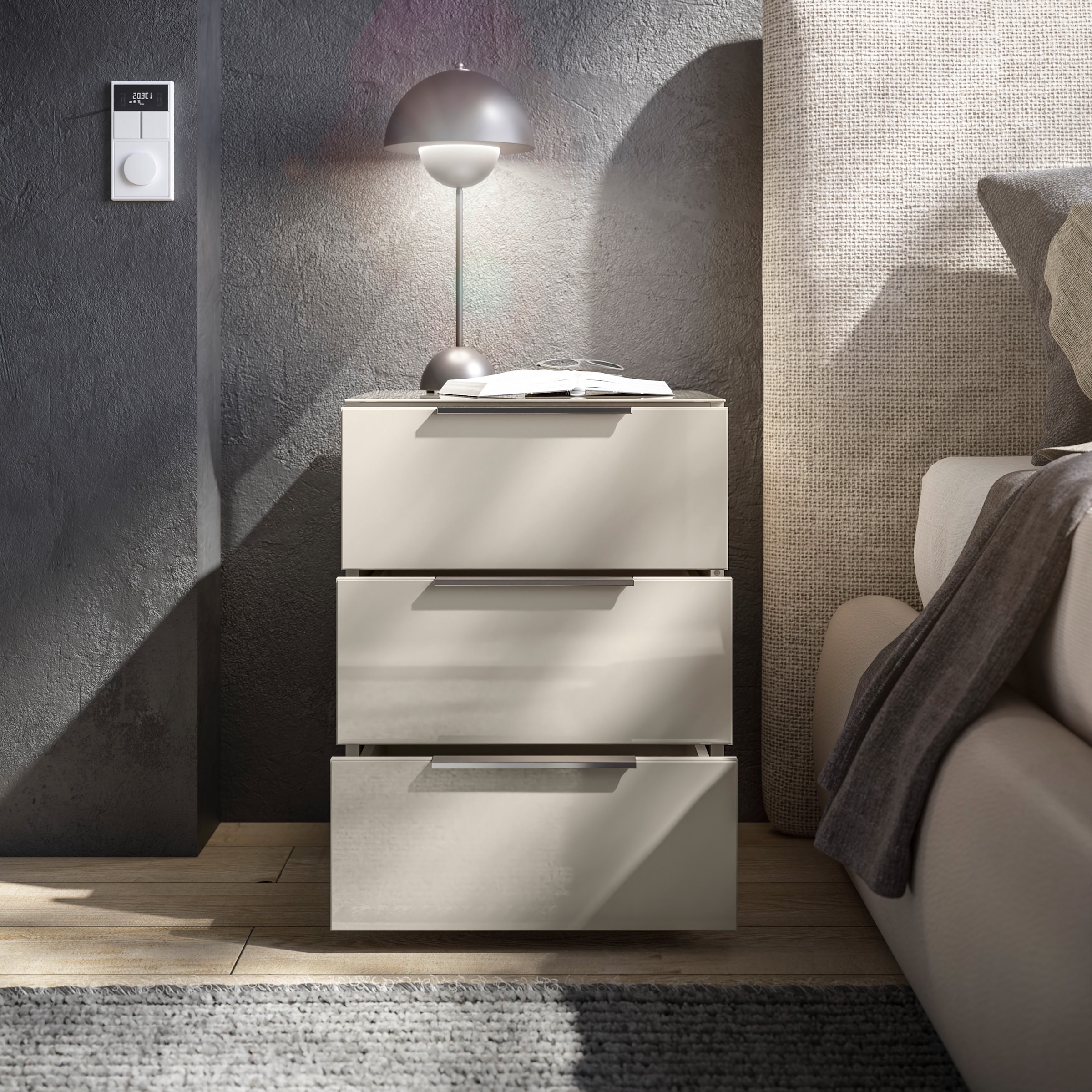 HBZ Kommode »Santorin Nachtkonsole, BxHxT 45x61x40 cm«, (1 St.), Breite 45cm, Softclose für Schubkästen, Melaminbeschichtung