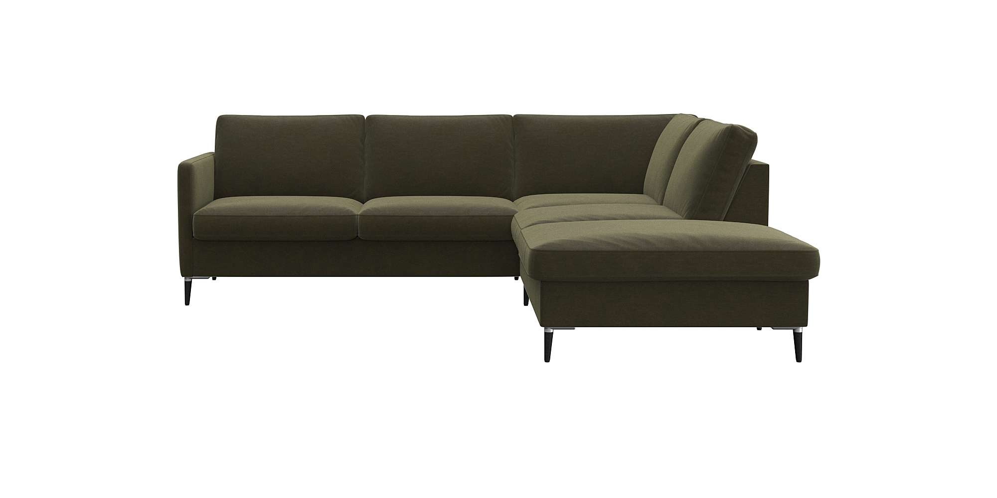 FLEXLUX Ecksofa »Fiore, L-Form«, schmale Armlehnen, Füße Alu/schwarz, B/T 2 günstig online kaufen