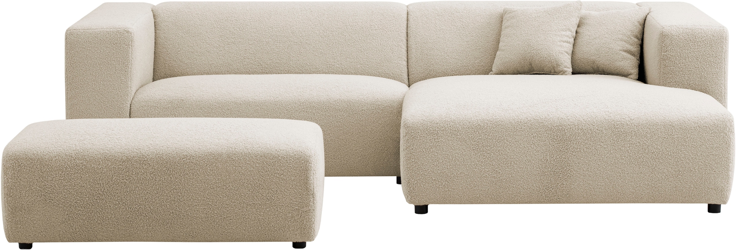 andas Polsterecke »BAKELS, Ecksofa-Set mit Hocker, L-Form mit Schlaffunktion«, Ecksofa-Set (incl. Hocker) im trendigen Megacord