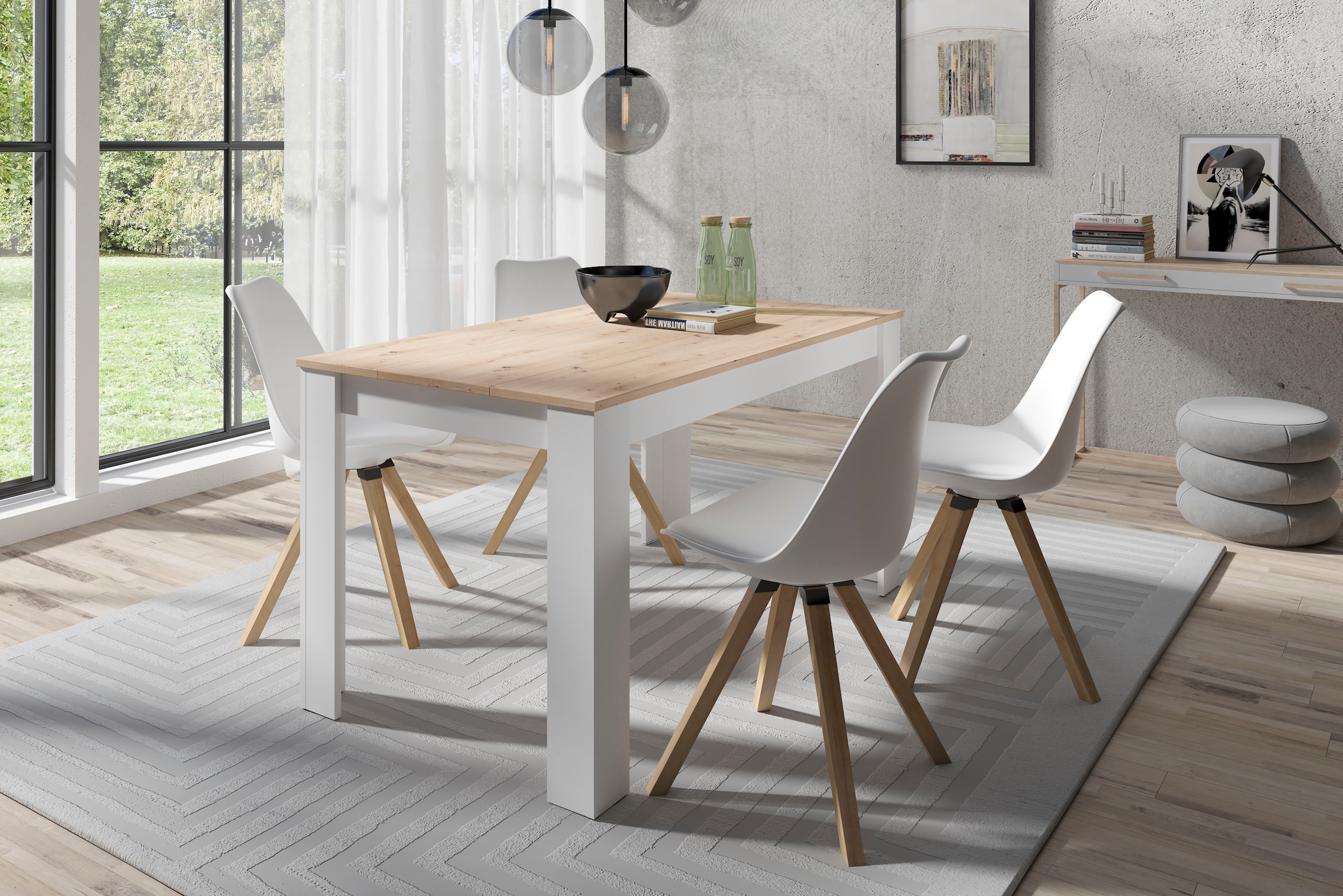 byLIVING Essgruppe »Kira« Set, 5 Stk. tlg. modernes Set mit 4 Stühlen in mehreren Farben und Größen erhältlich