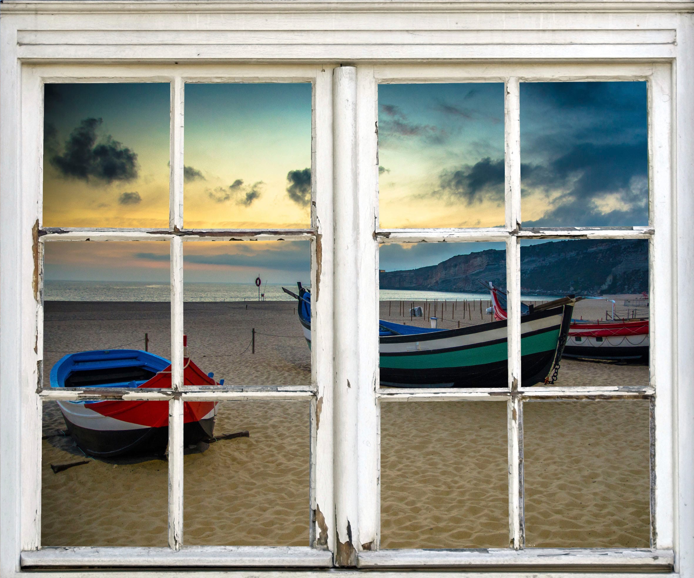 queence Wandsticker »Boote am Strand« Wandsticker, Wandbild, selbstklebend, günstig online kaufen