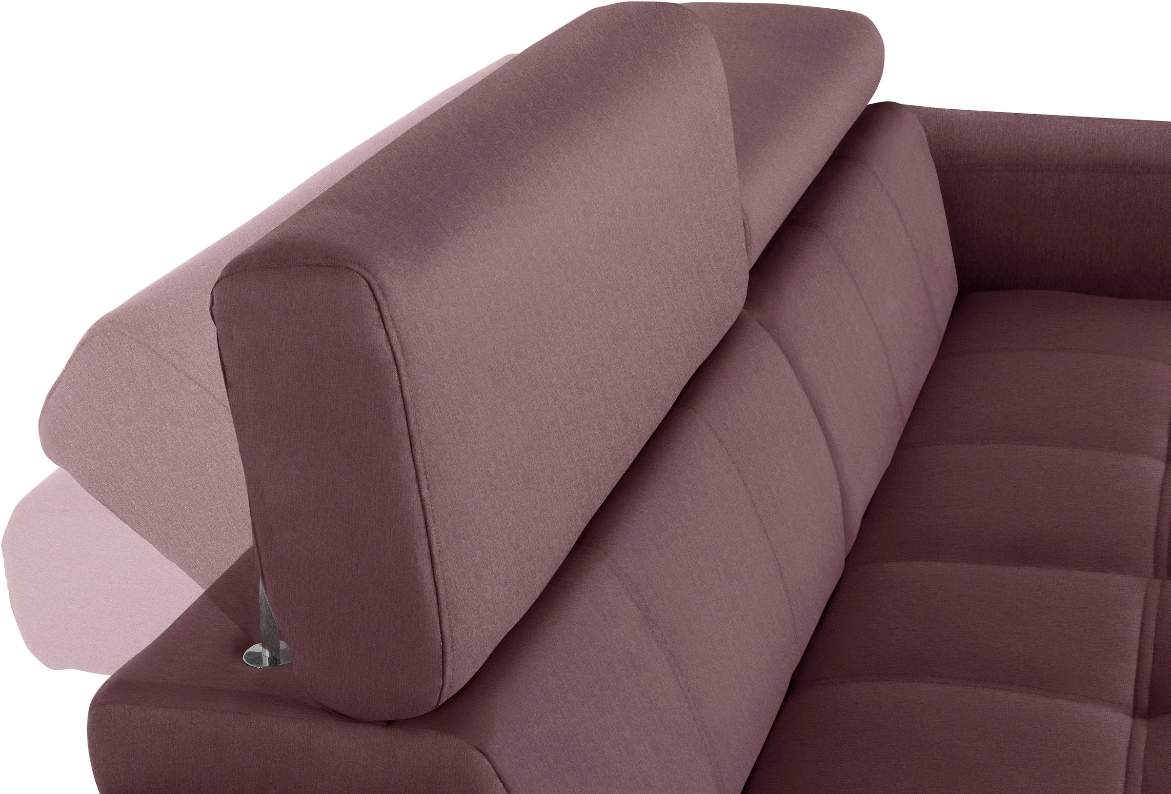 DOMO collection 2-Sitzer »Cunelli zeitlos und elegant, moderne Sitznähte als Designelement,«, wahlweise mit 6-fach verstellbaren Kopfteilen, fester Sitzkomfort