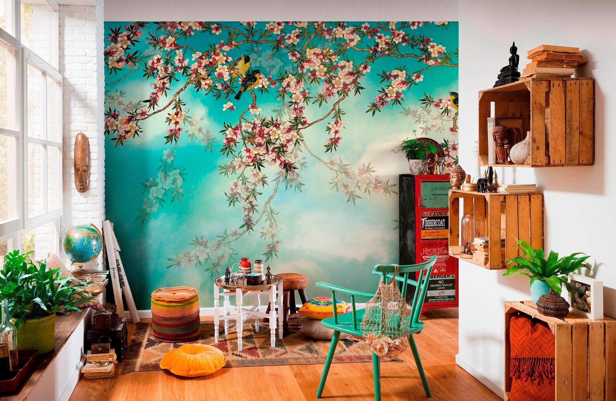 Komar Fototapete »Sakura - Größe 368 x 254 cm«, bedruckt, Wohnzimmer, Schlafzimmer