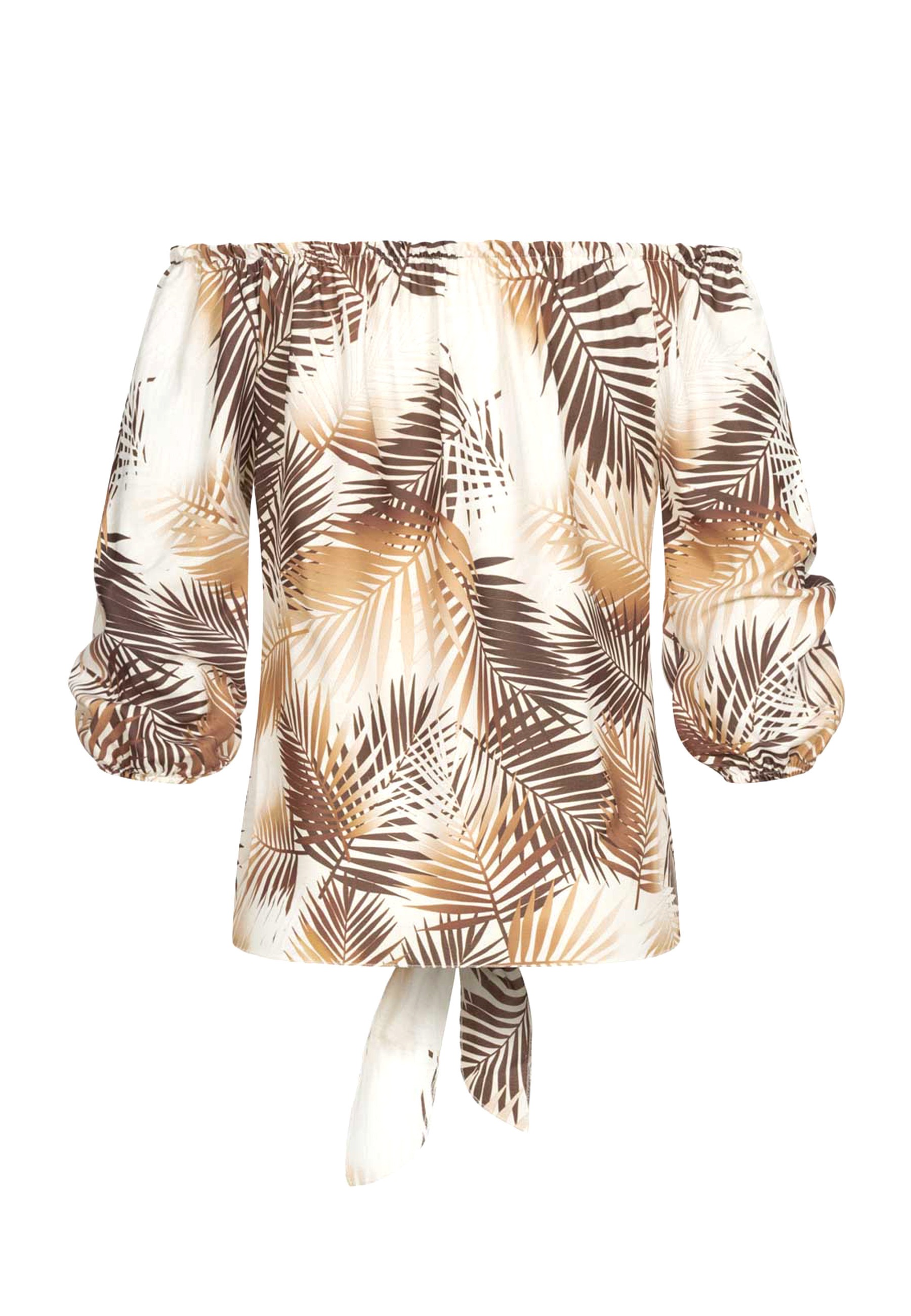 CLOUD 5IVE Blusentop »CLOUD 5IVE Off-Shoulder Bluse mit Knotendetail und Rüschen«