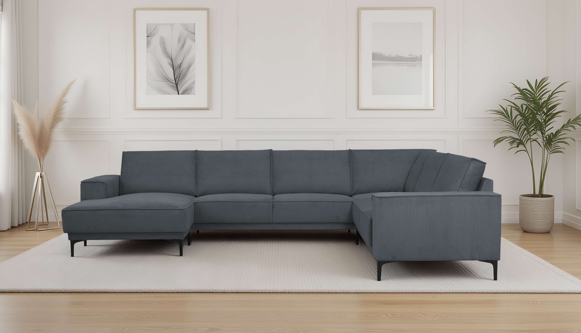 PLACES OF STYLE Wohnlandschaft »XXL Sofa Oland, Struktur, Flachgewebe, Luxu günstig online kaufen