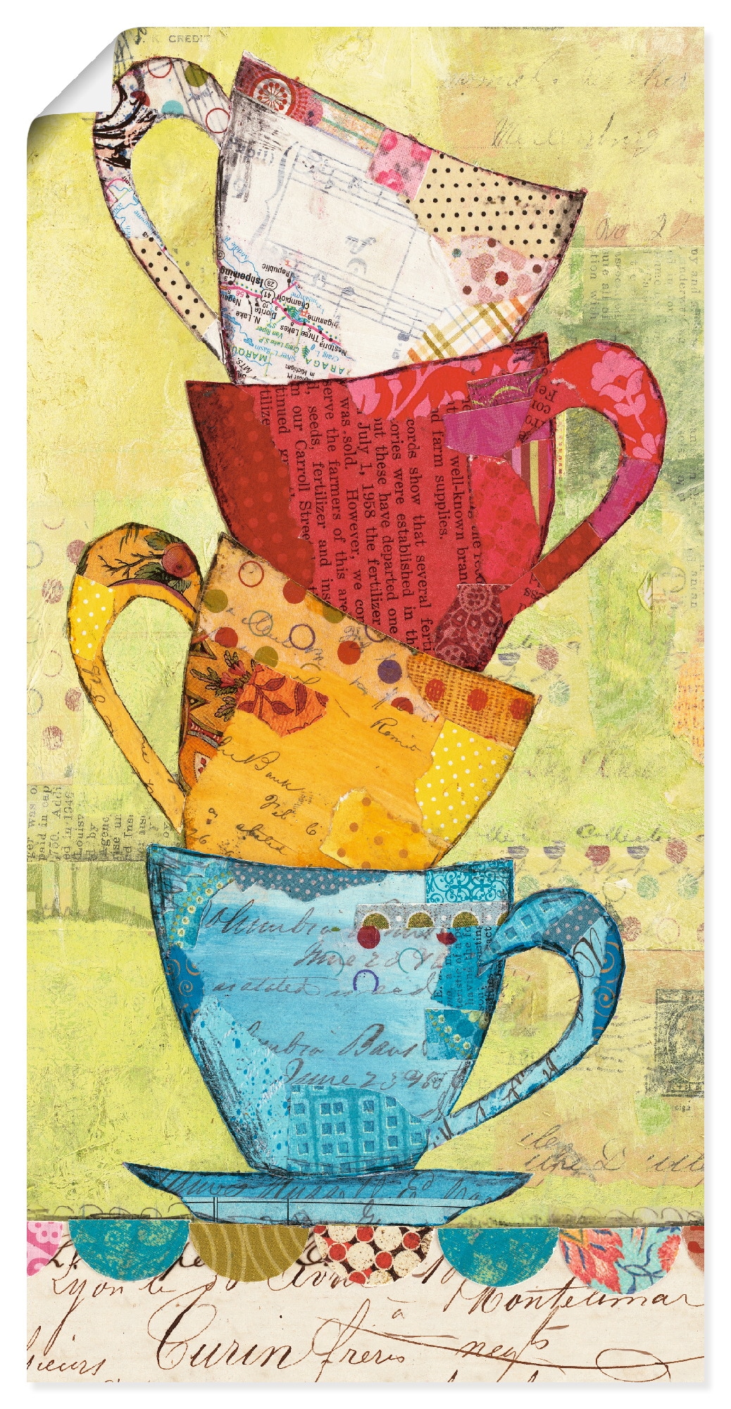 Artland Wandbild »Komm zum Kaffee«, Geschirr & Besteck, (1 St.), als Leinwandbild, Poster, Wandaufkleber in verschied. Größen