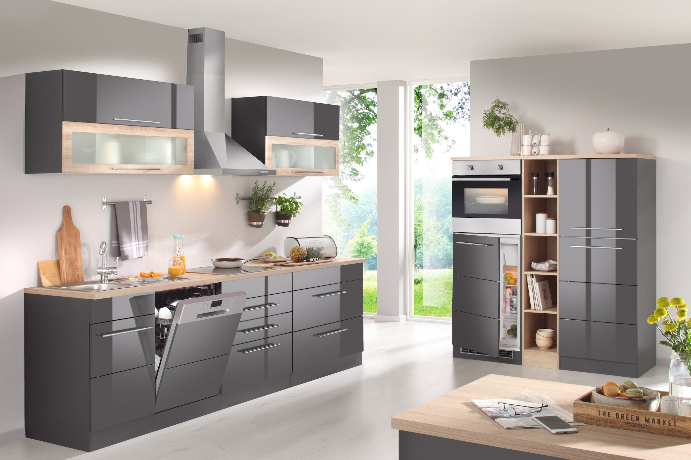 HELD MÖBEL Backofen/Kühlumbauschrank »Wien«, Breite 60 cm, Höhe 165 cm, Türanschlag wechselbar