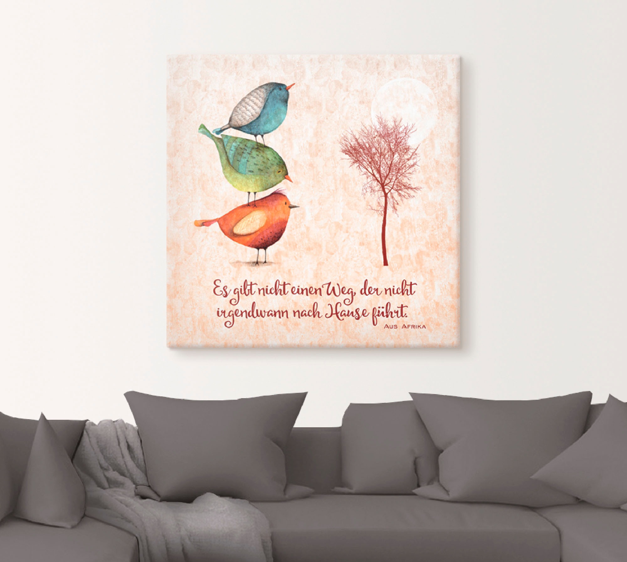 Artland Wandbild »Lebensweisheit Zu Hause«, Tiere, (1 St.), als Leinwandbil günstig online kaufen
