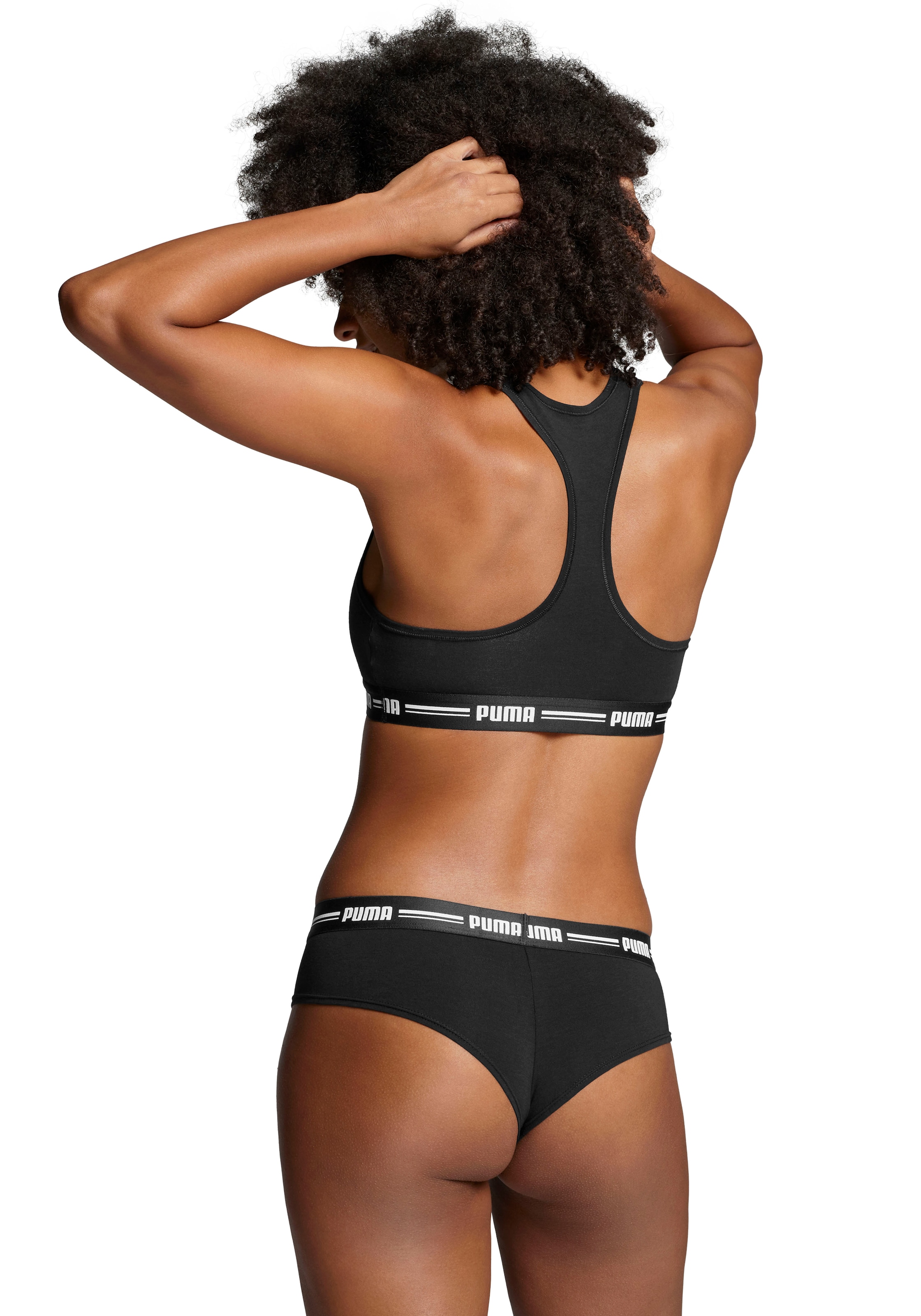 PUMA Brasilslip »PUMA WOMEN BRAZILIAN 2P HANG«, (2er Pack), mit weichem Logobündchen