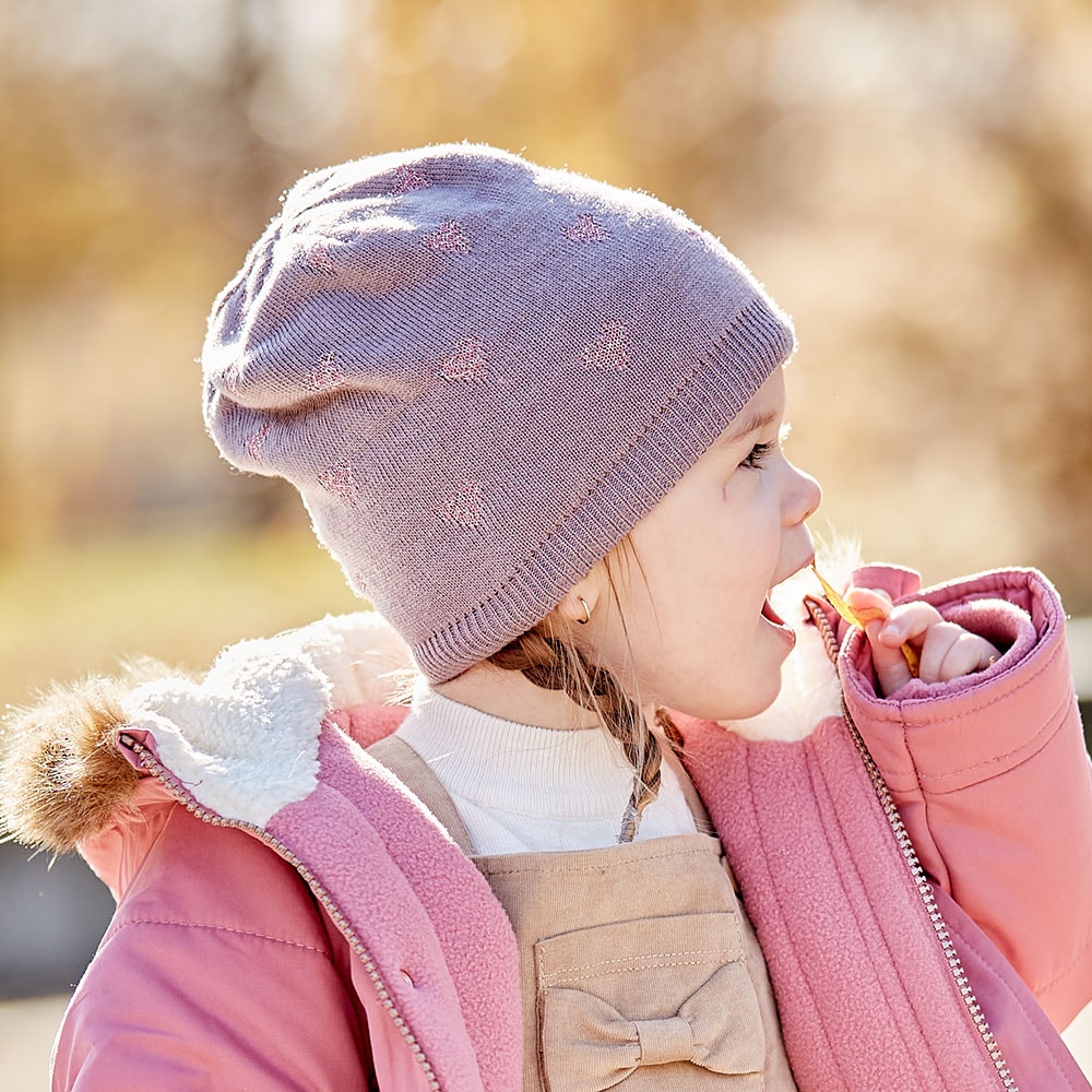 MAXIMO Beanie Wollanteil, Feinstrick, gefüttert, Glitzer Details
