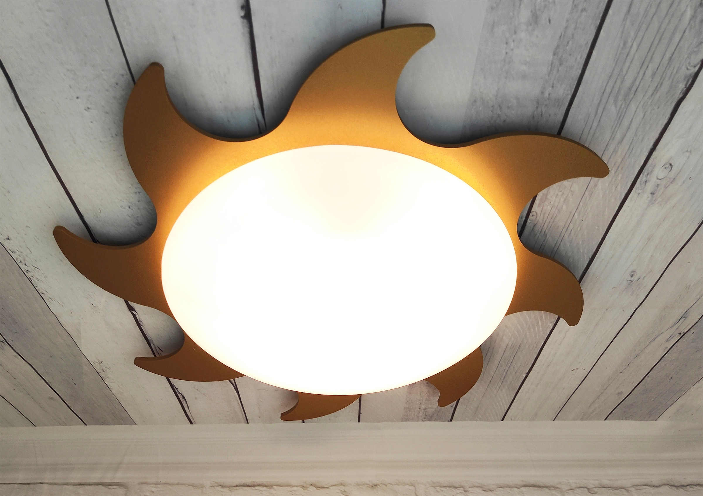 niermann Deckenleuchte »Deckenschale Sonne, gold« E27 1 Stk. E27 Fassung für einfachen Leuchtmittelwechsel