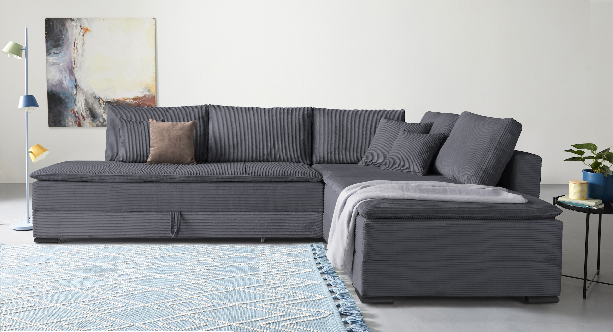 INOSIGN Ecksofa, inklusive Bettfunktion und Bettkasten günstig online kaufen
