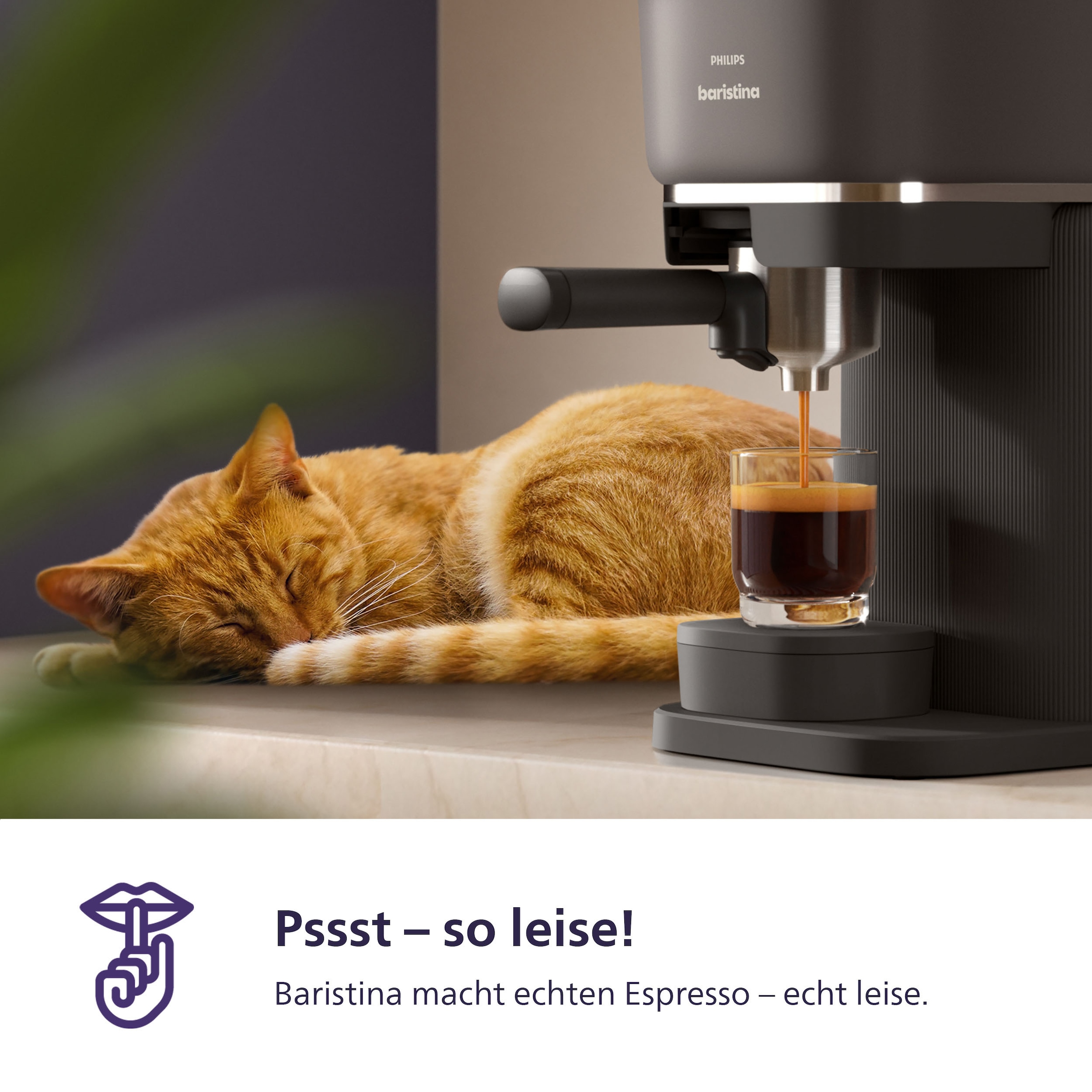 PHILIPS baristina Espressomaschine »mit Bean swap BAR320/60 mit Mahlwerk für ganze Bohnen« Doppelter Bohnenbehälter, 16 bar Pumpendruck, Schwarzgrau
