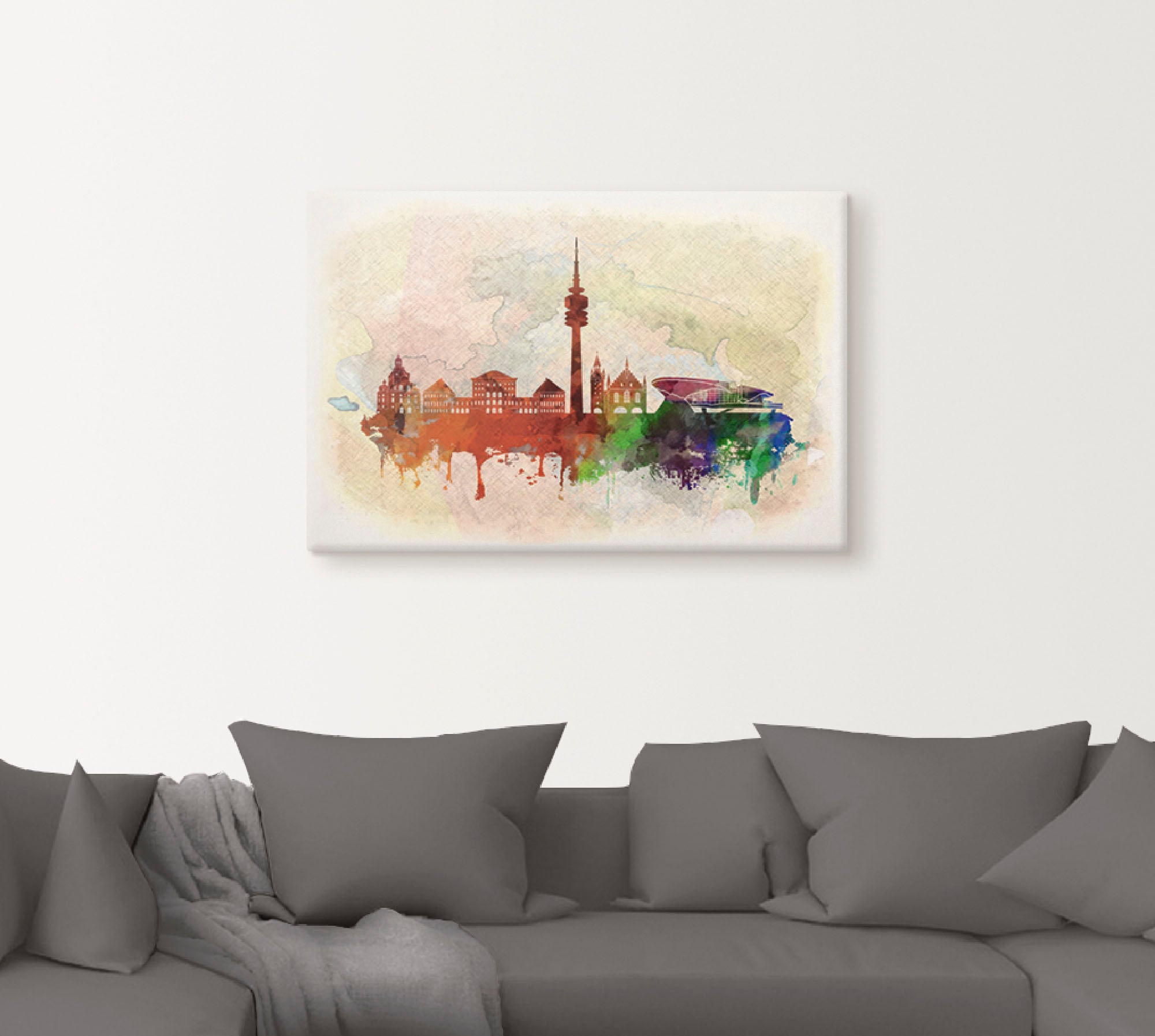 Artland Leinwandbild »München Deutschland Skyline«, Deutschland, (1 St.), a günstig online kaufen