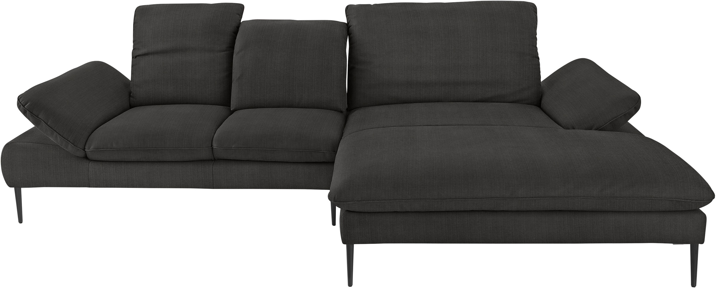 W.SCHILLIG Ecksofa »enjoy&MORE, Designsofa, elegant und bequem, L-Form«, Sitztiefenverstellung, Füße schwarz pulverbeschichtet, Breite 310 cm