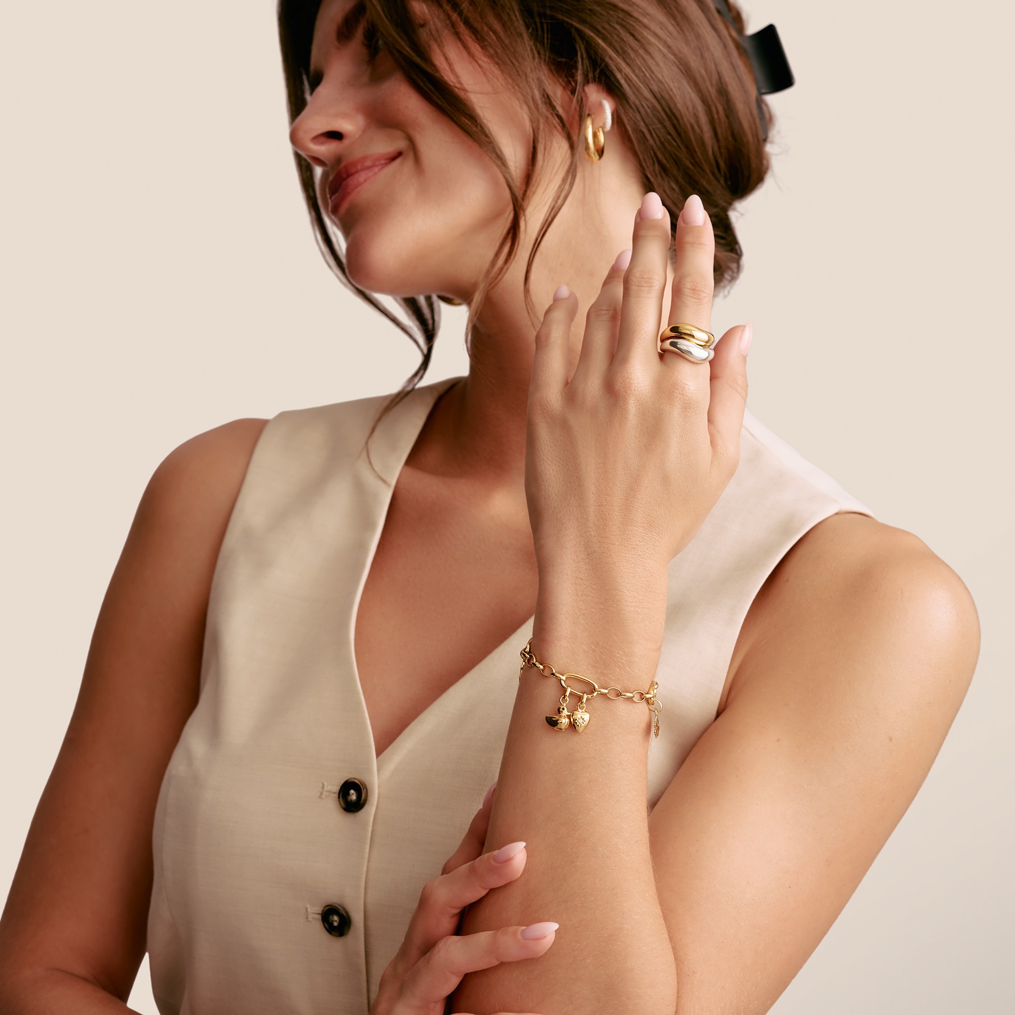 THOMAS SABO Charm-Einhänger »Charm Ente-Optik vergoldet - Connect, CC1244-427-39«