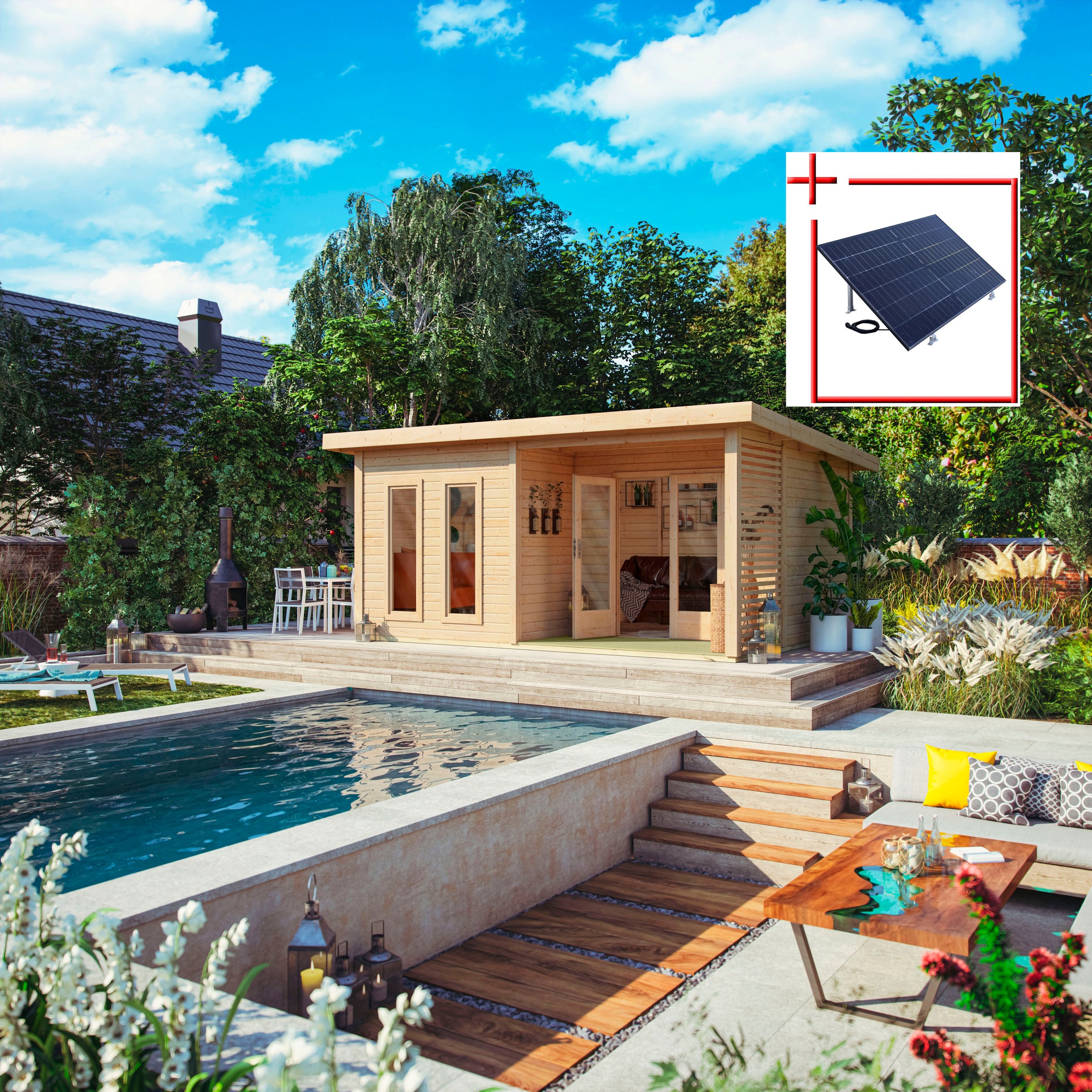 KARIBU Gartenhaus »Rabensee 5« naturbelassen naturbelassen