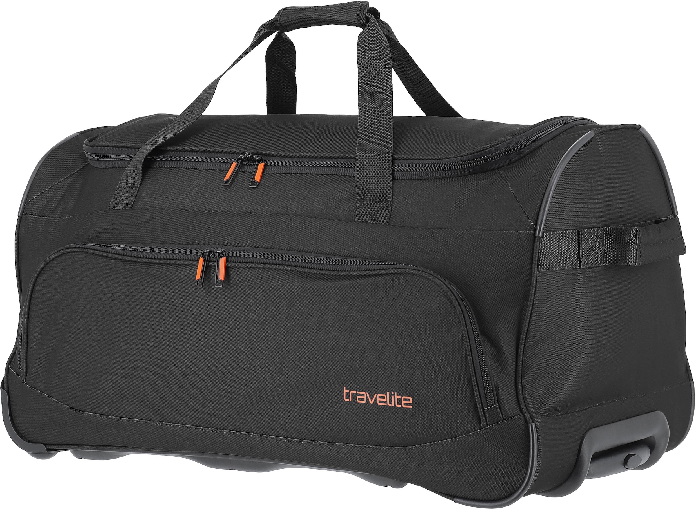 travelite Reisetasche »Basics Fresh, 71 cm, schwarz«, Duffle Bag Reisegepäck Reisebag mit Rollen