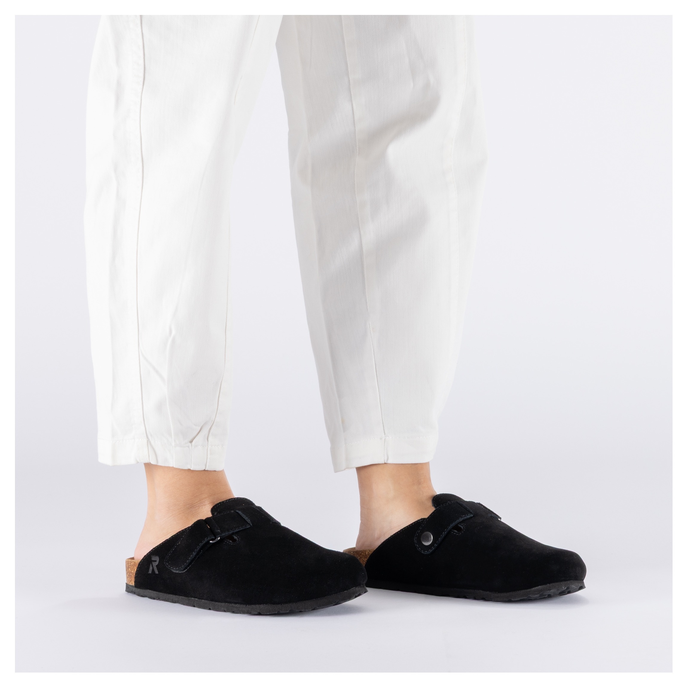 Rieker Clog  Pantolette, Hausschuh, Sommerschuh mit Klettriemchen