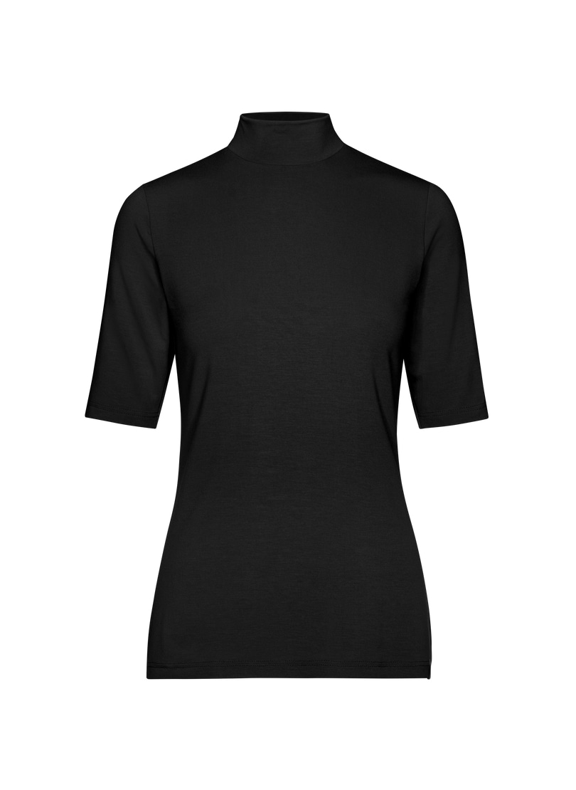 Trigema T-Shirt »TRIGEMA T-Shirt mit elastischem Stehkragen«, (1 tlg.)